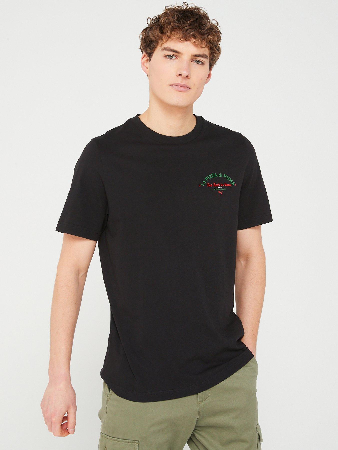 undefined Mens Graphics Pizza Tee - Black