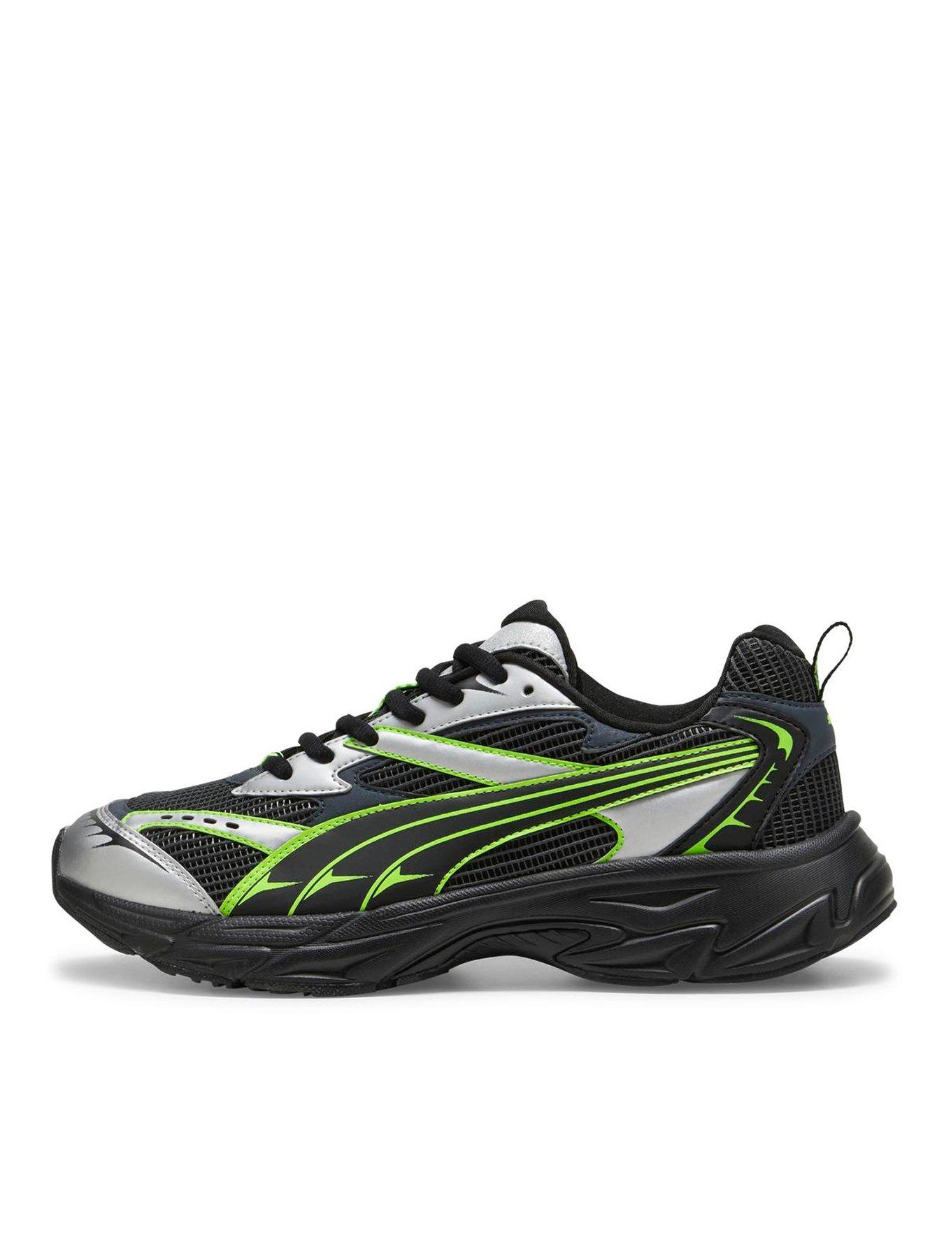 Puma Mens Morphic Athletic Trainers Black green Very Ireland