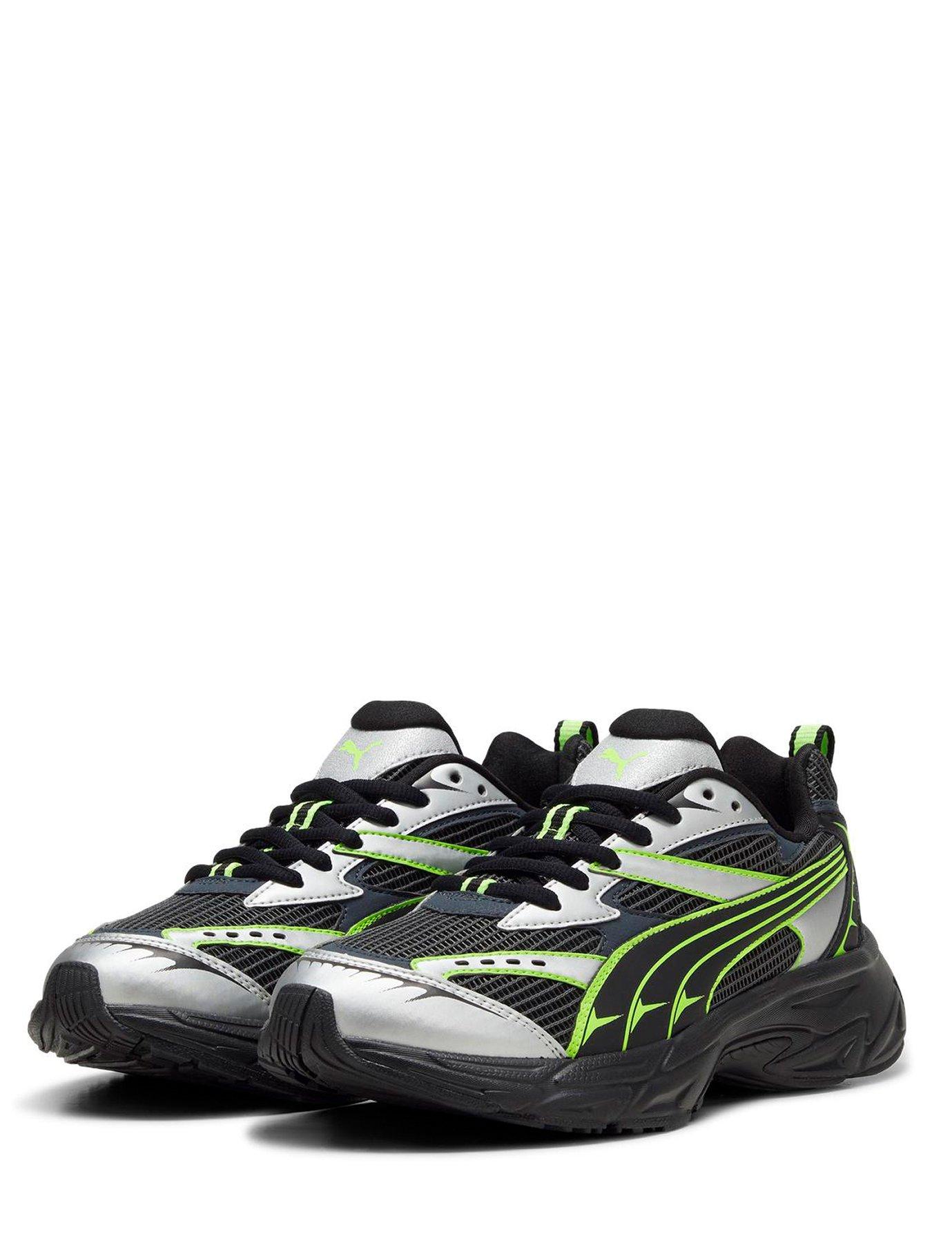 puma-mens-morphic-athletic-trainers-blackgreenstillFront