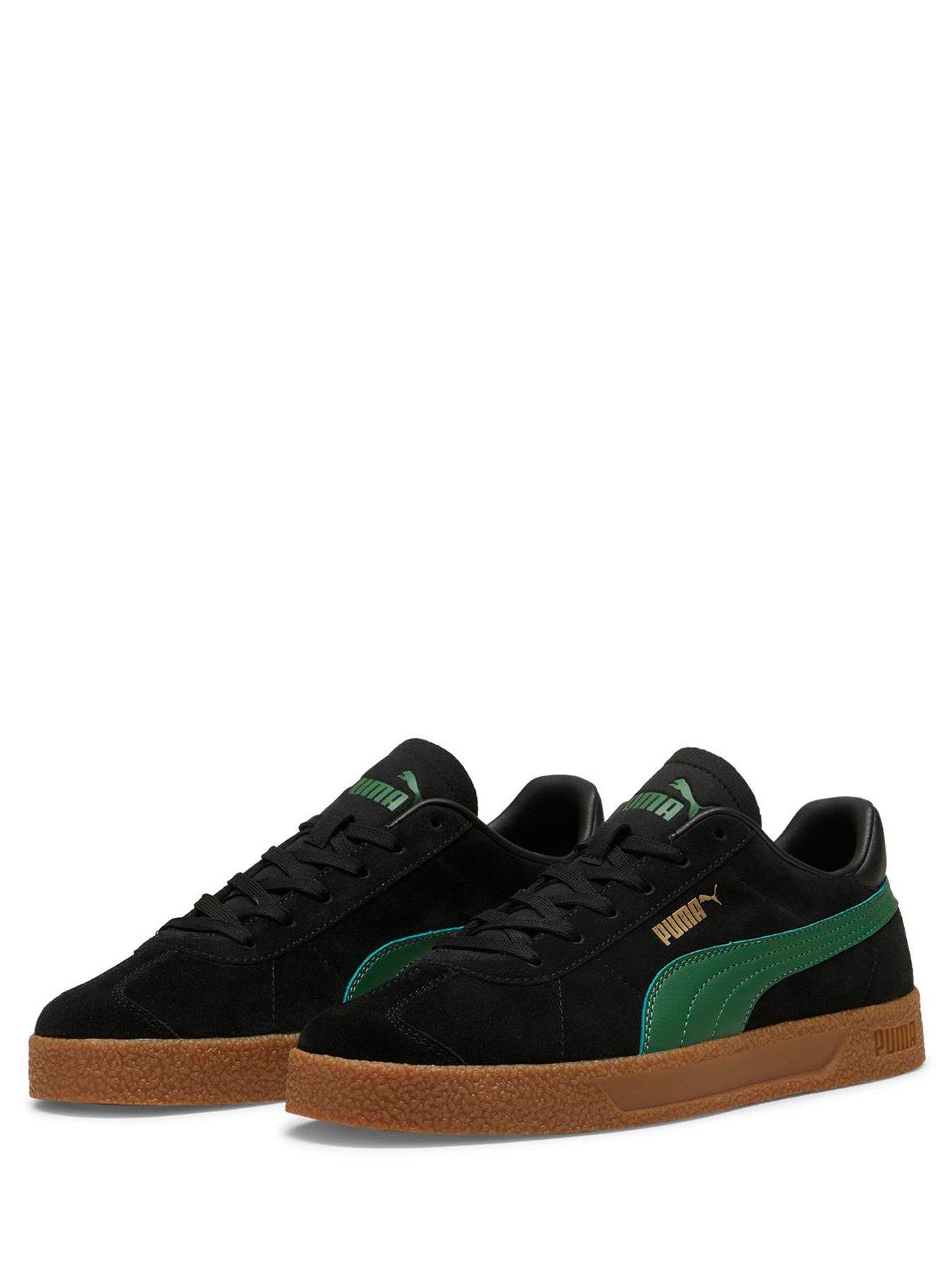 puma-mens-club-trainers-blackgreenstillFront