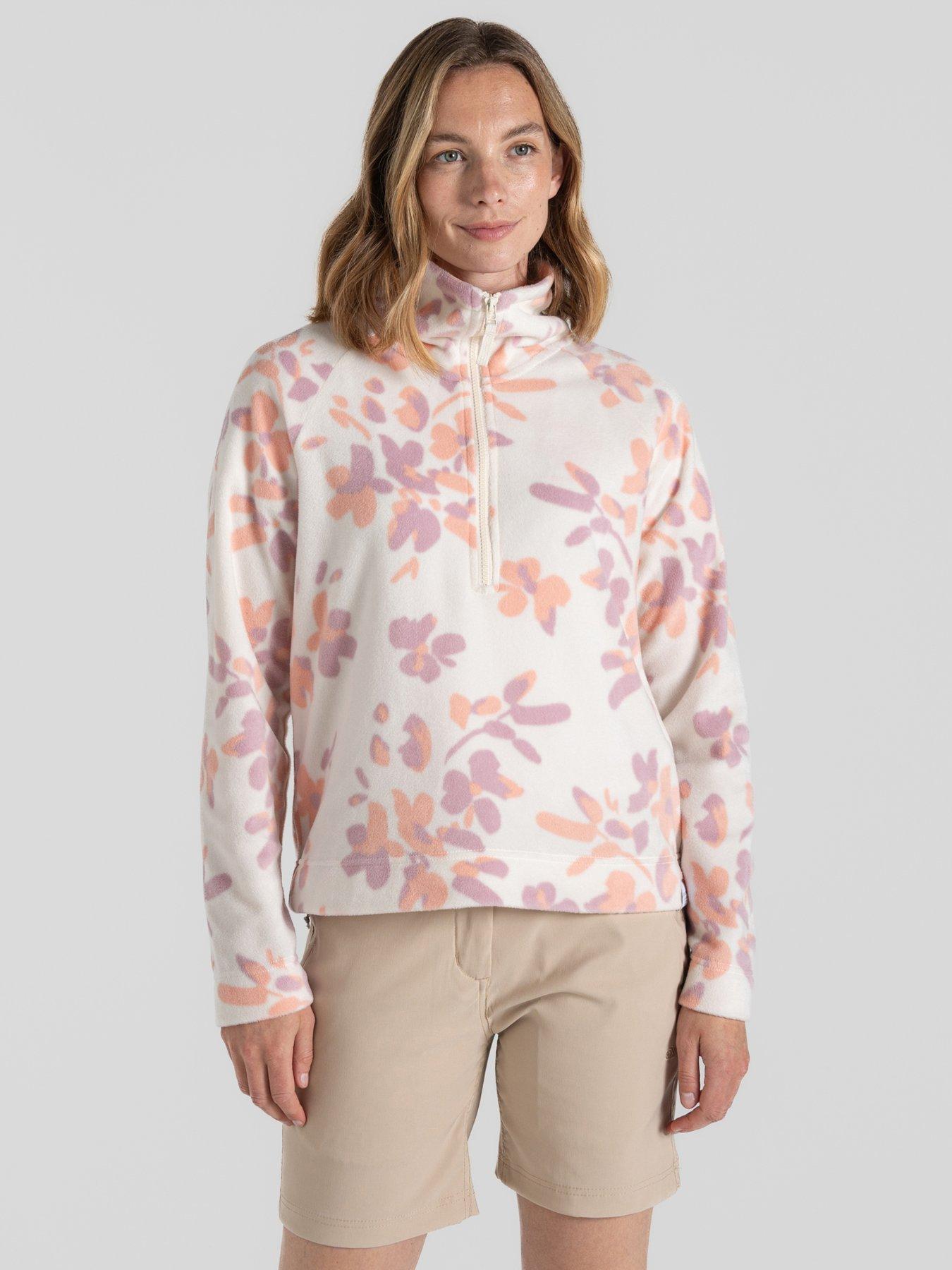 craghoppers-womens-harper-half-zip-pink-printfront