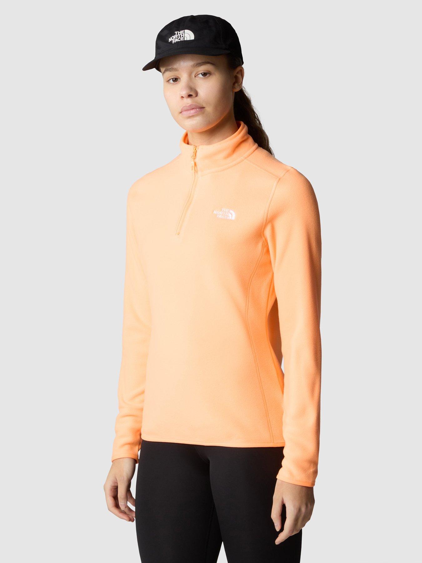 the-north-face-womens-100-glacier-14-zip-top-orange