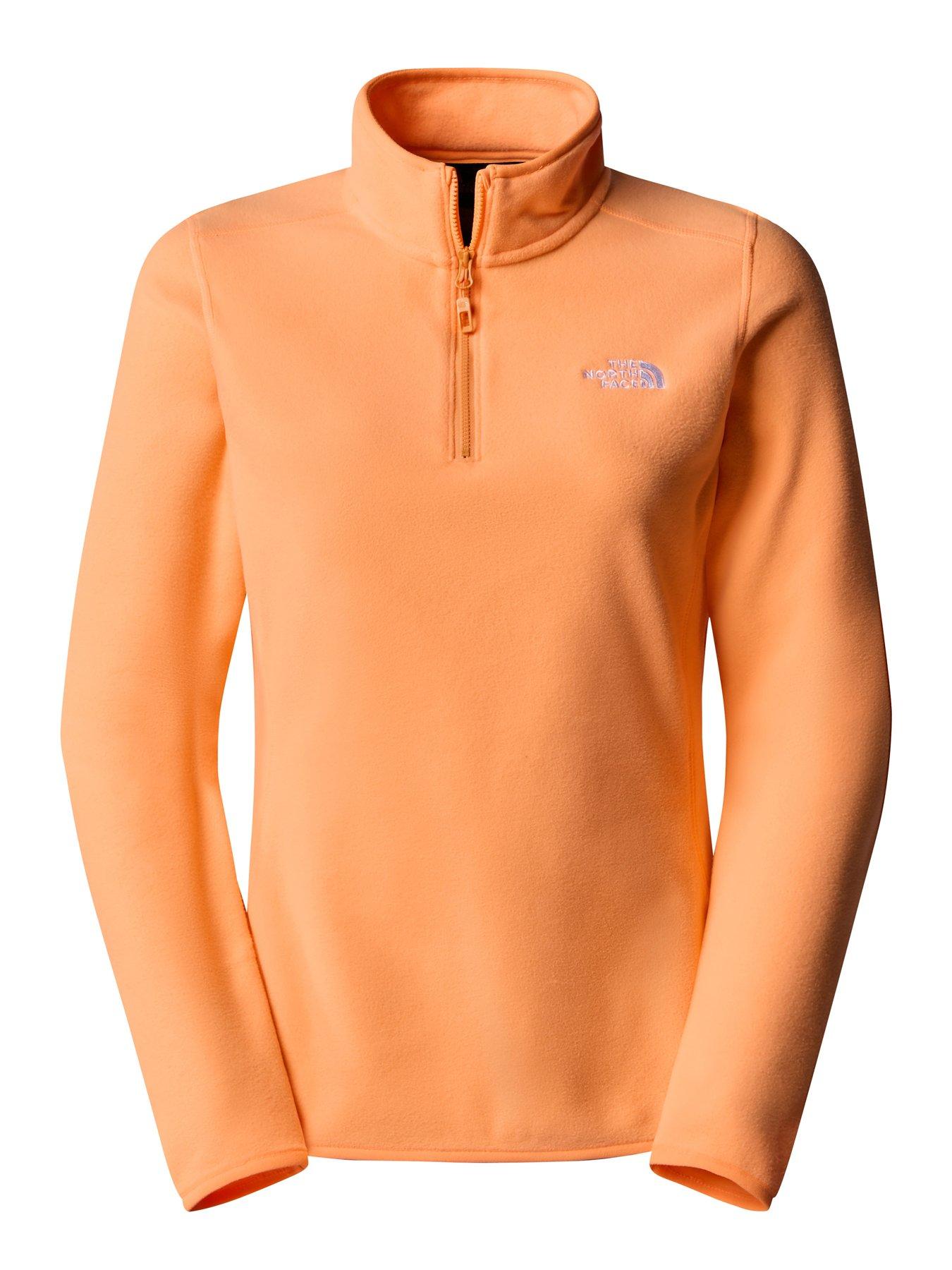 the-north-face-womens-100-glacier-14-zip-top-orangedetail