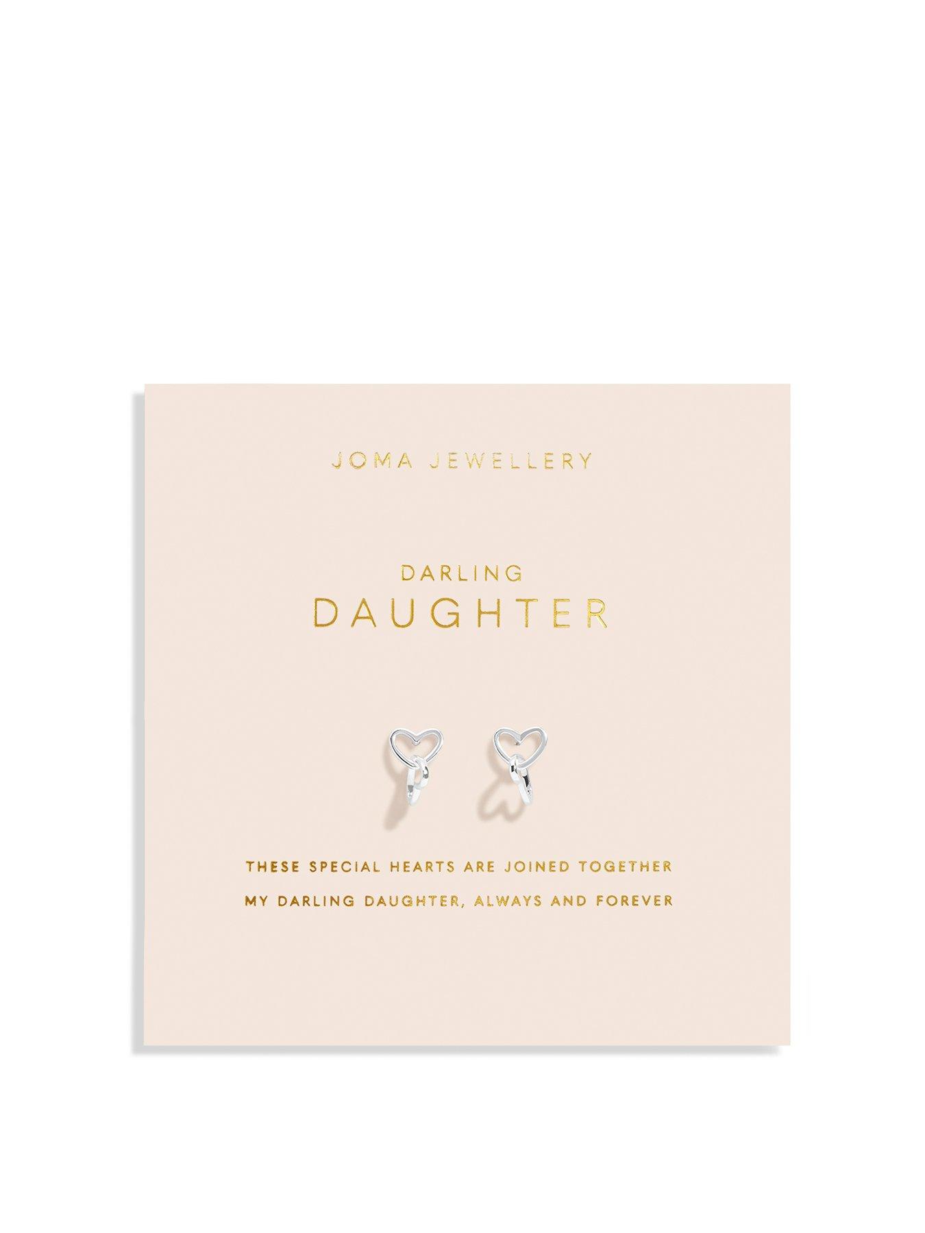 Joma Jewellery Forever Yours Darling Daughter Earrings In Silver Plating