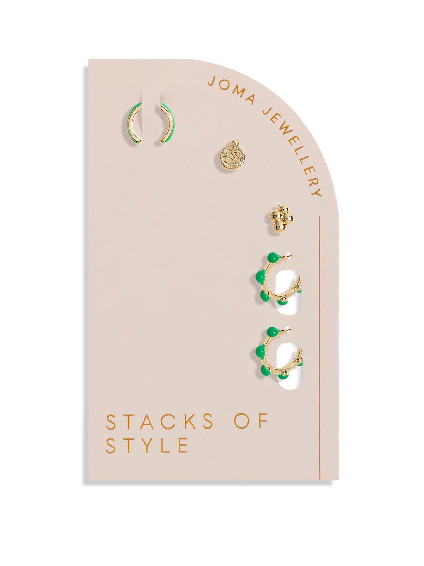 joma-jewellery-stacks-of-style-green-enamel-gold-set-of-earrings