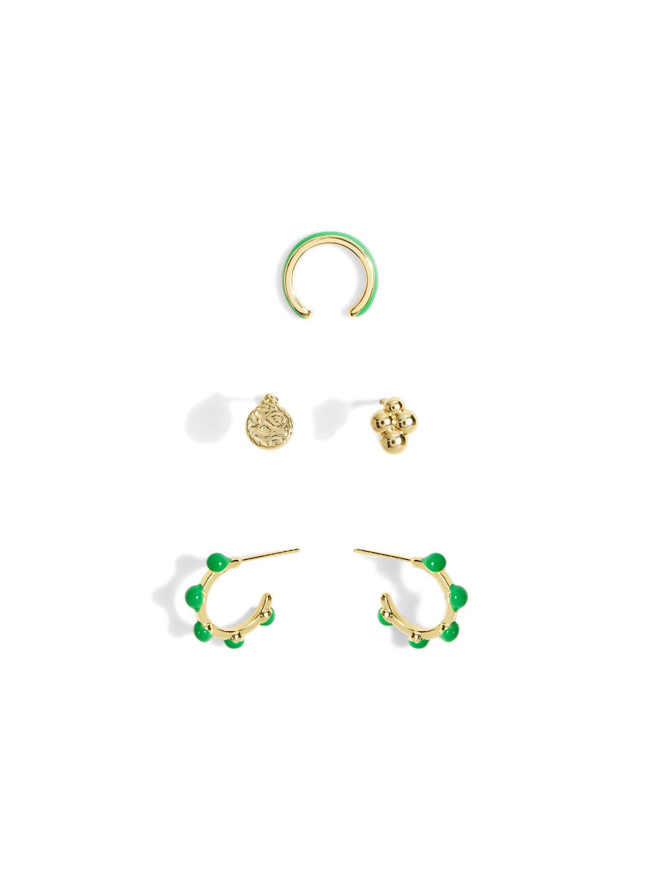 joma-jewellery-stacks-of-style-green-enamel-gold-set-of-earringsstillFront