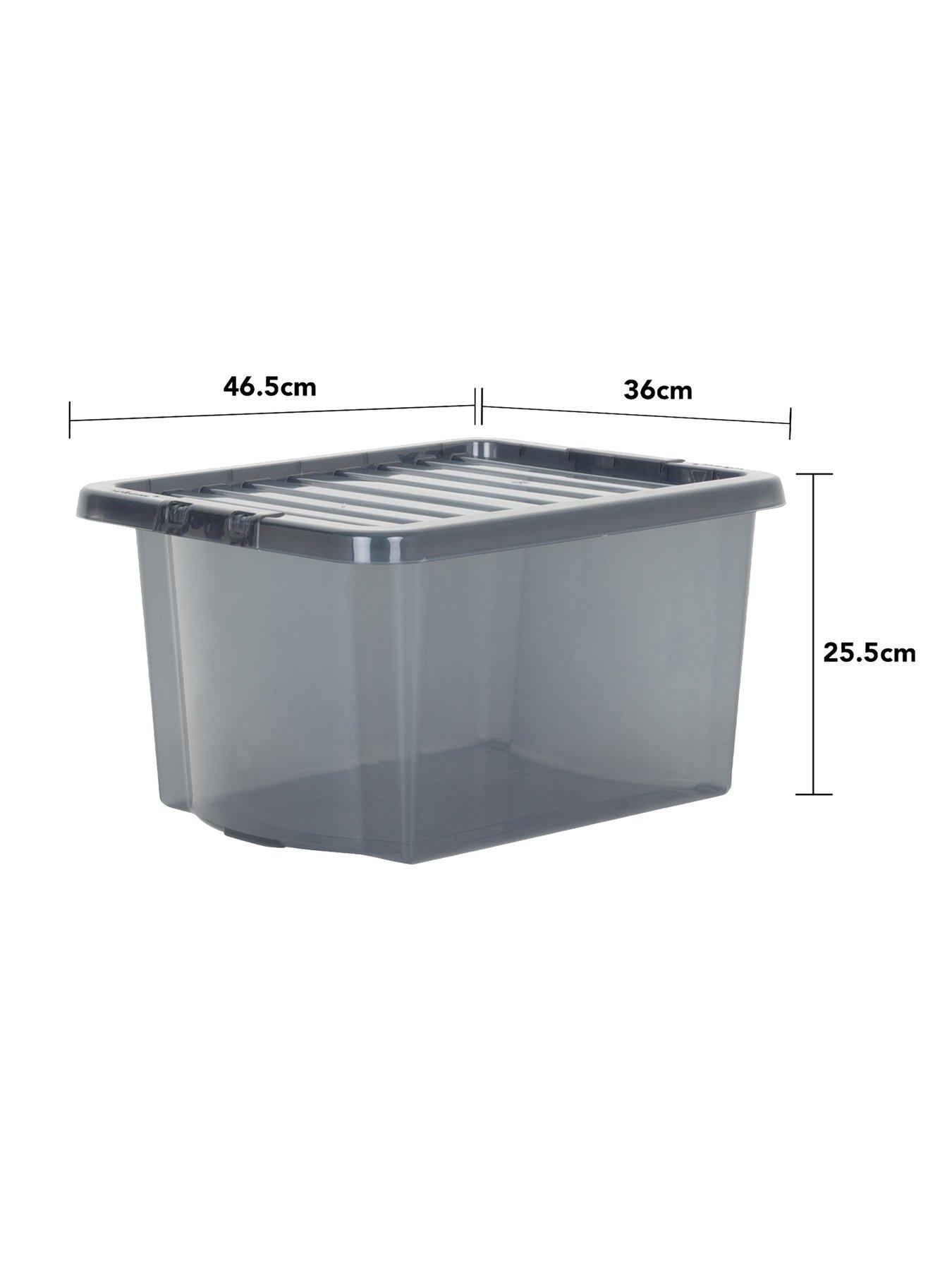 Image 6 of 6 of Wham Set of 3 Black Plastic Storage Boxes &ndash; 28 litres each