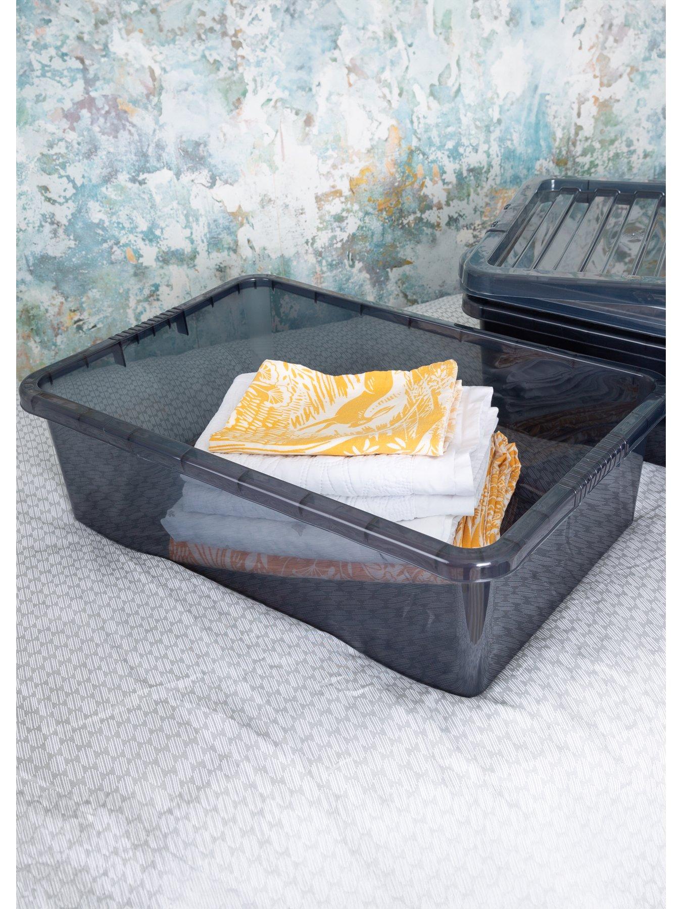 Image 4 of 6 of Wham Set of 3 Black Plastic Underbed Storage Boxes &ndash; 32 litres each