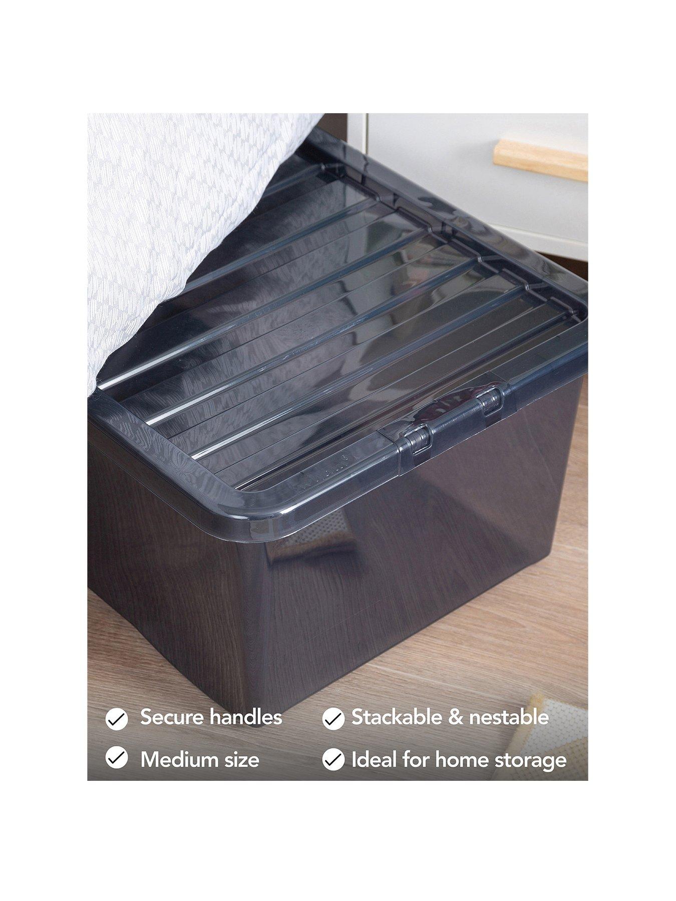 Image 2 of 5 of Wham Set of 3 Black Storage Boxes &ndash; 45-litre capacity