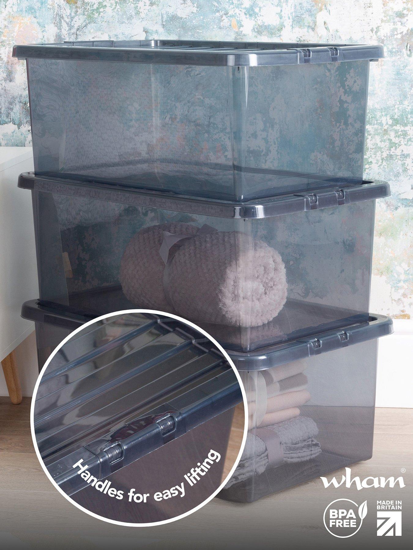 Image 3 of 5 of Wham Set of 3 Black Storage Boxes &ndash; 45-litre capacity