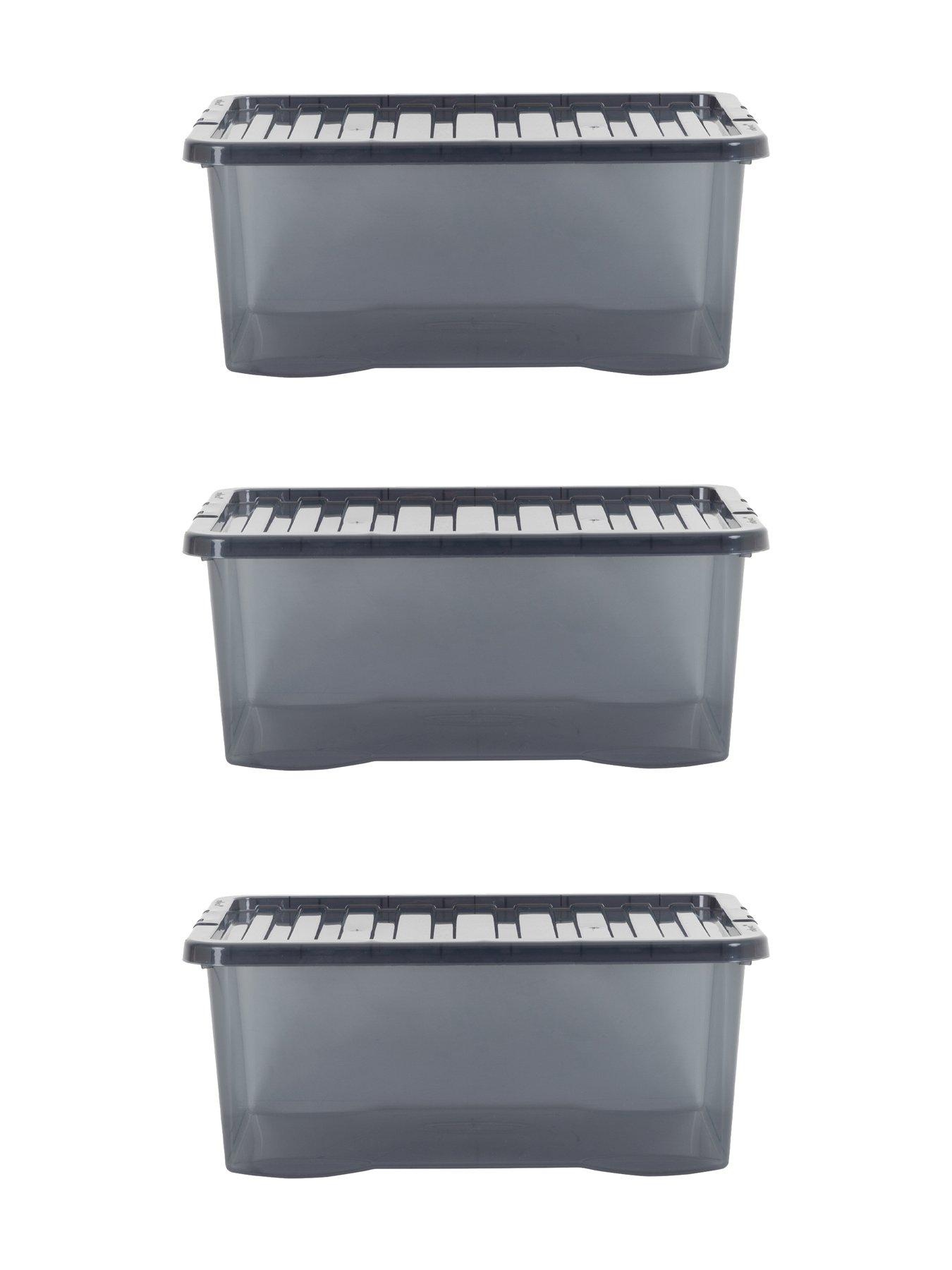 Image 4 of 5 of Wham Set of 3 Black Storage Boxes &ndash; 45-litre capacity