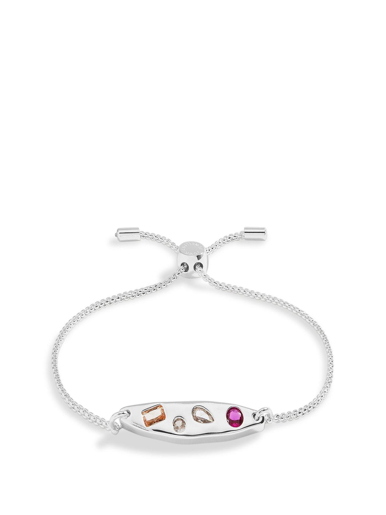 joma-jewellery-gem-glow-gem-cluster-silver-bracelet-245cm-adjustablefront