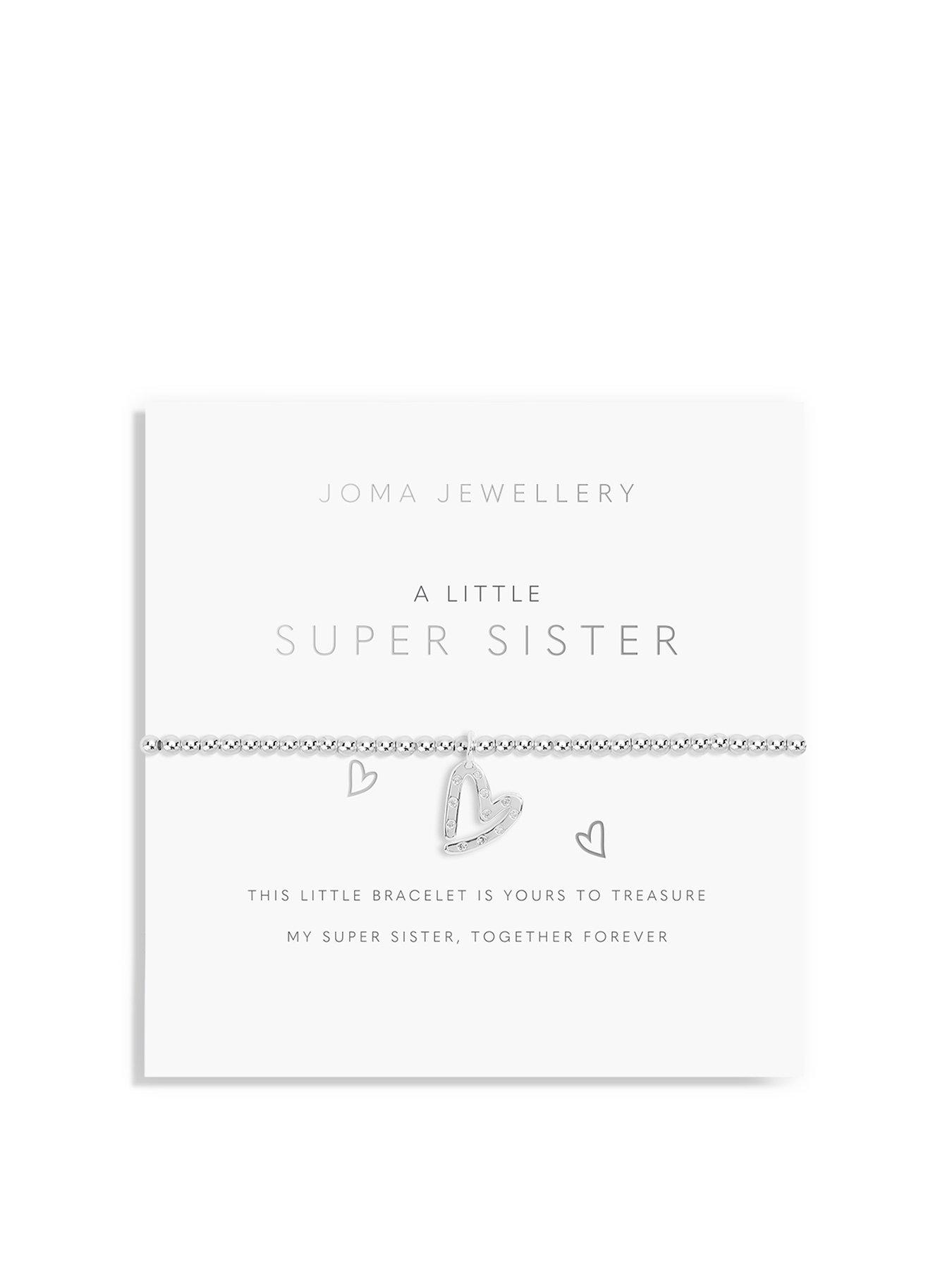 Joma Jewellery Childrens A Little Super Sister Bracelet in Silver Plating