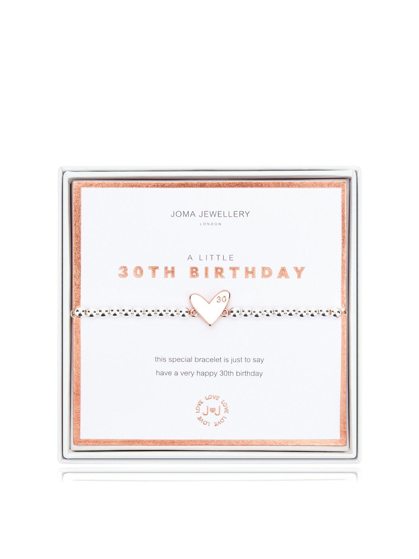 Joma Jewellery Beautifully Boxed A Little Happy 30th Birthday Bracelet In Silver Plating