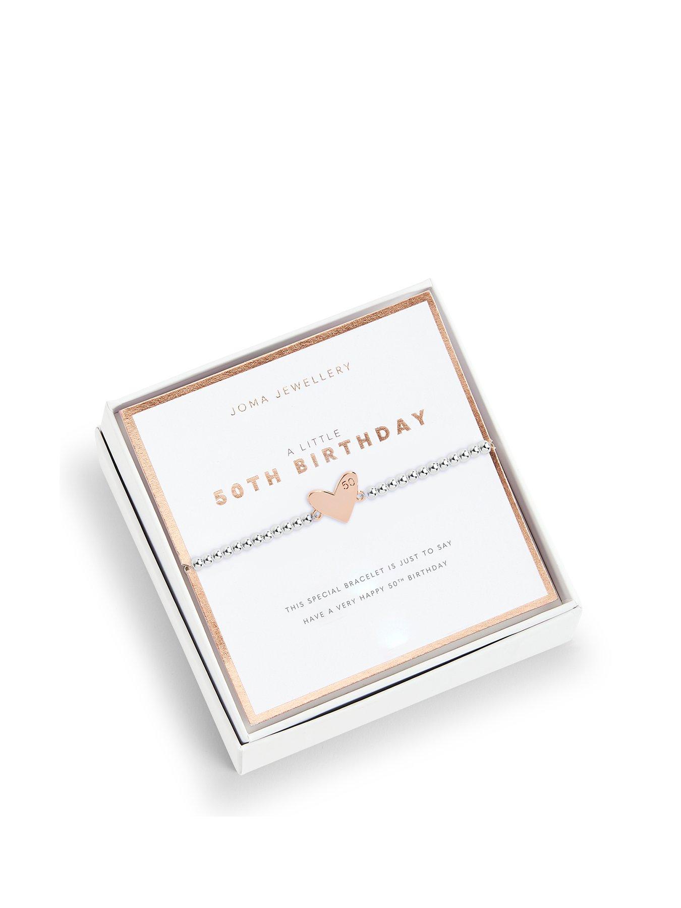 Joma Jewellery Beautifully Boxed A Little Happy 50th Birthday Bracelet In Silver Plating