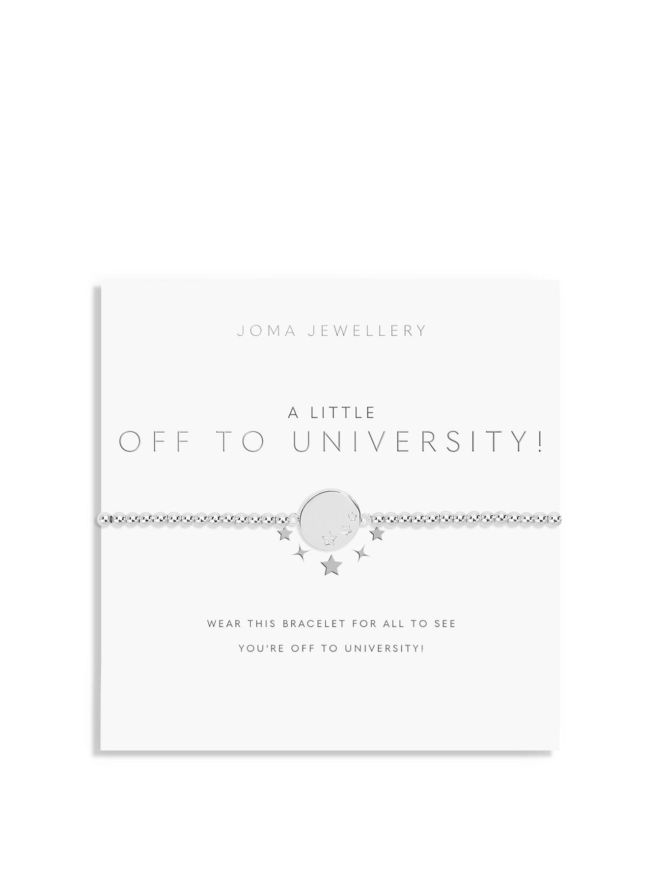 Joma Jewellery A Little Off To University Bracelet In Silver Plating