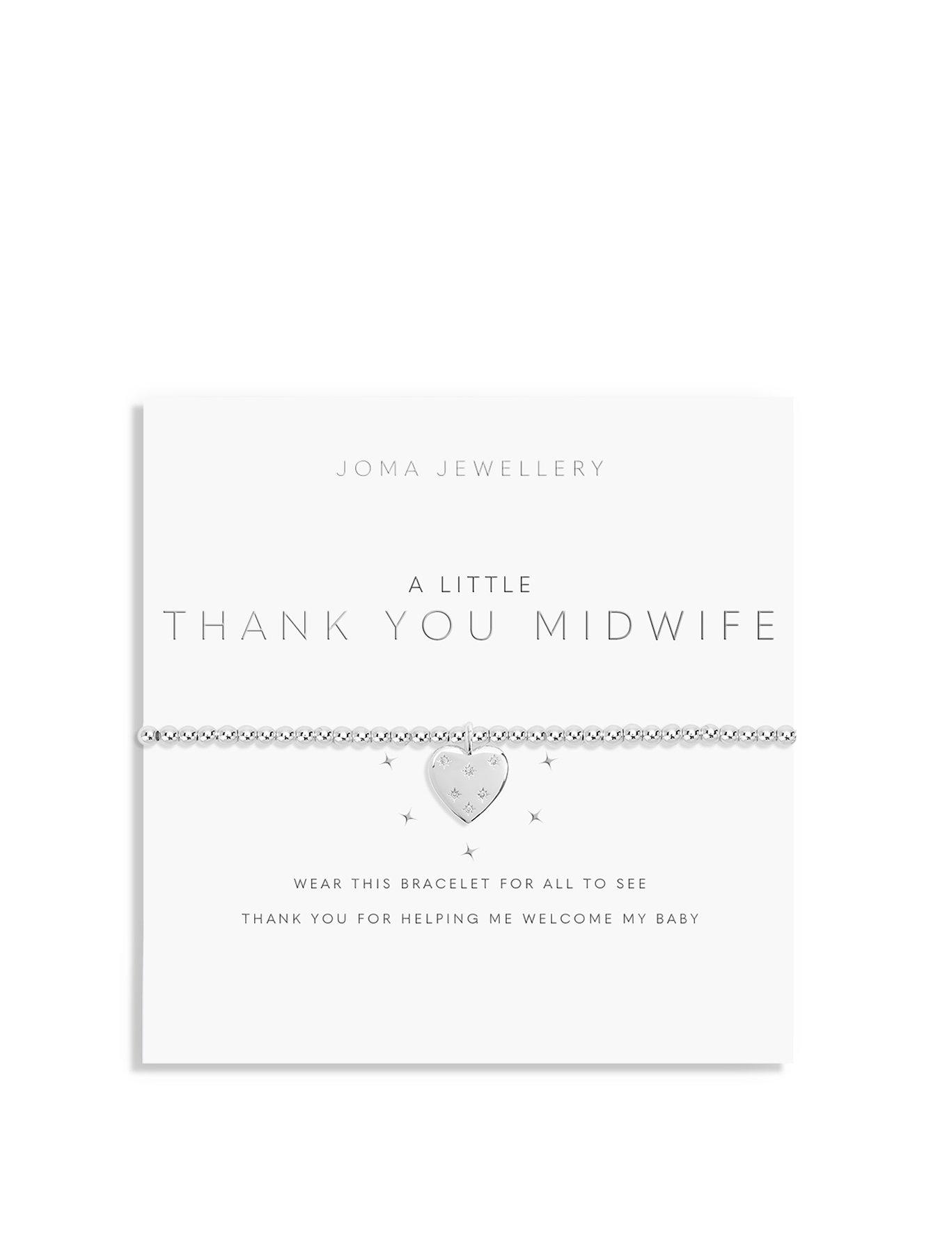 Joma Jewellery A Little Thank You Midwife Bracelet In Silver Plating