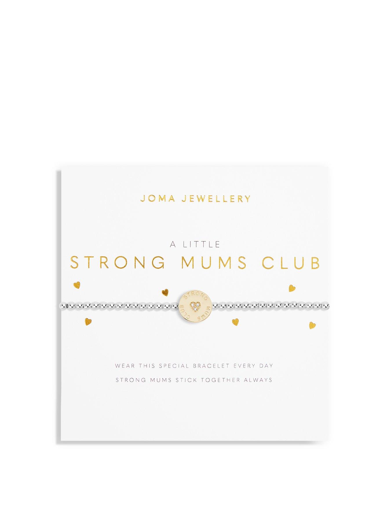 Joma Jewellery A Little Strong Mums Club Bracelet In Silver And Gold Plating