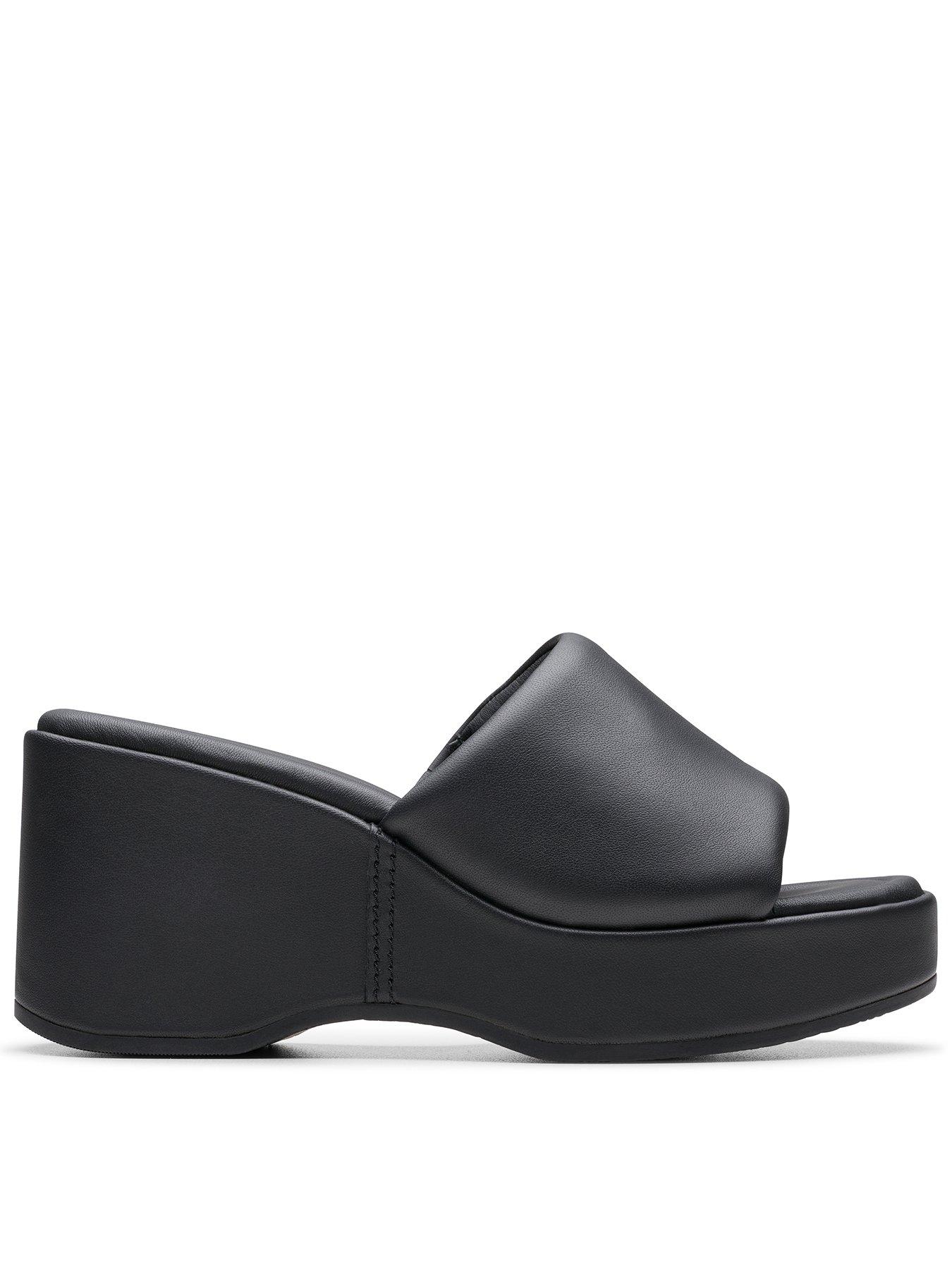 clarks-clarks-manon-glide-leather-wedged-sandals-black