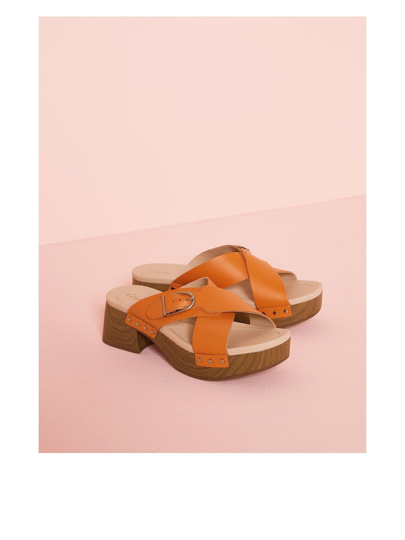 clarks-clarks-sivanne-walk-open-toe-leather-clogs-orange