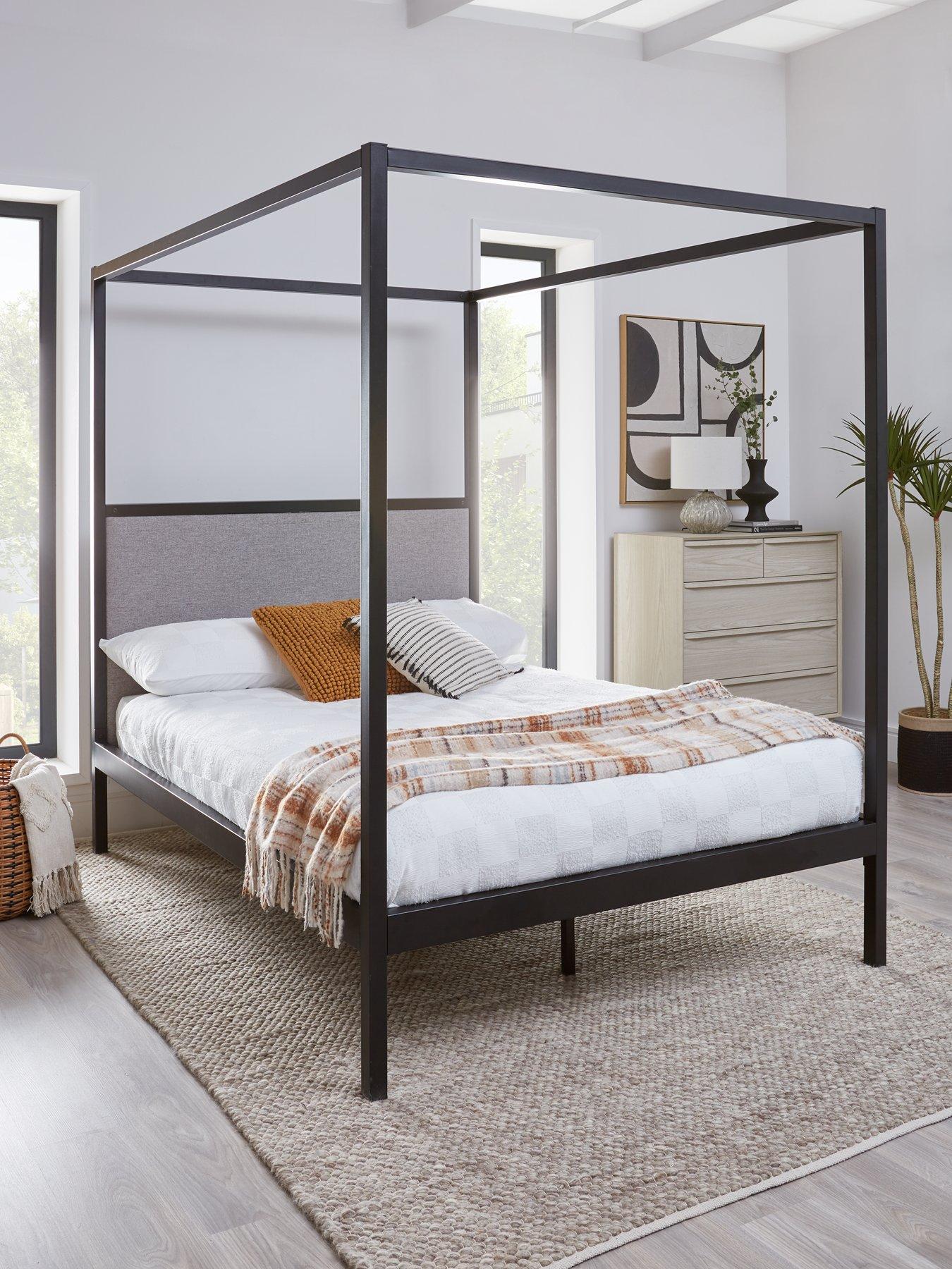 very-home-hamptonnbsp4-poster-metal-bed-frame-with-mattress-options-buy-amp-savenbsp--fscreg-certified