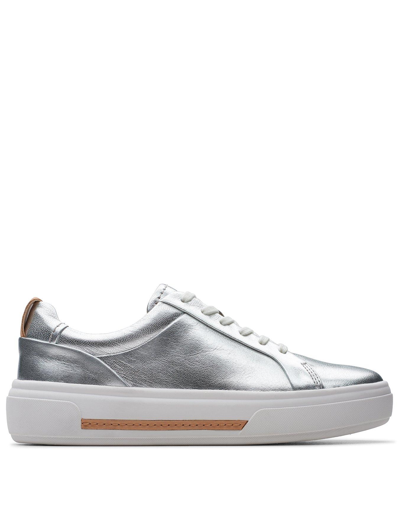 Clarks silver clearance trainers