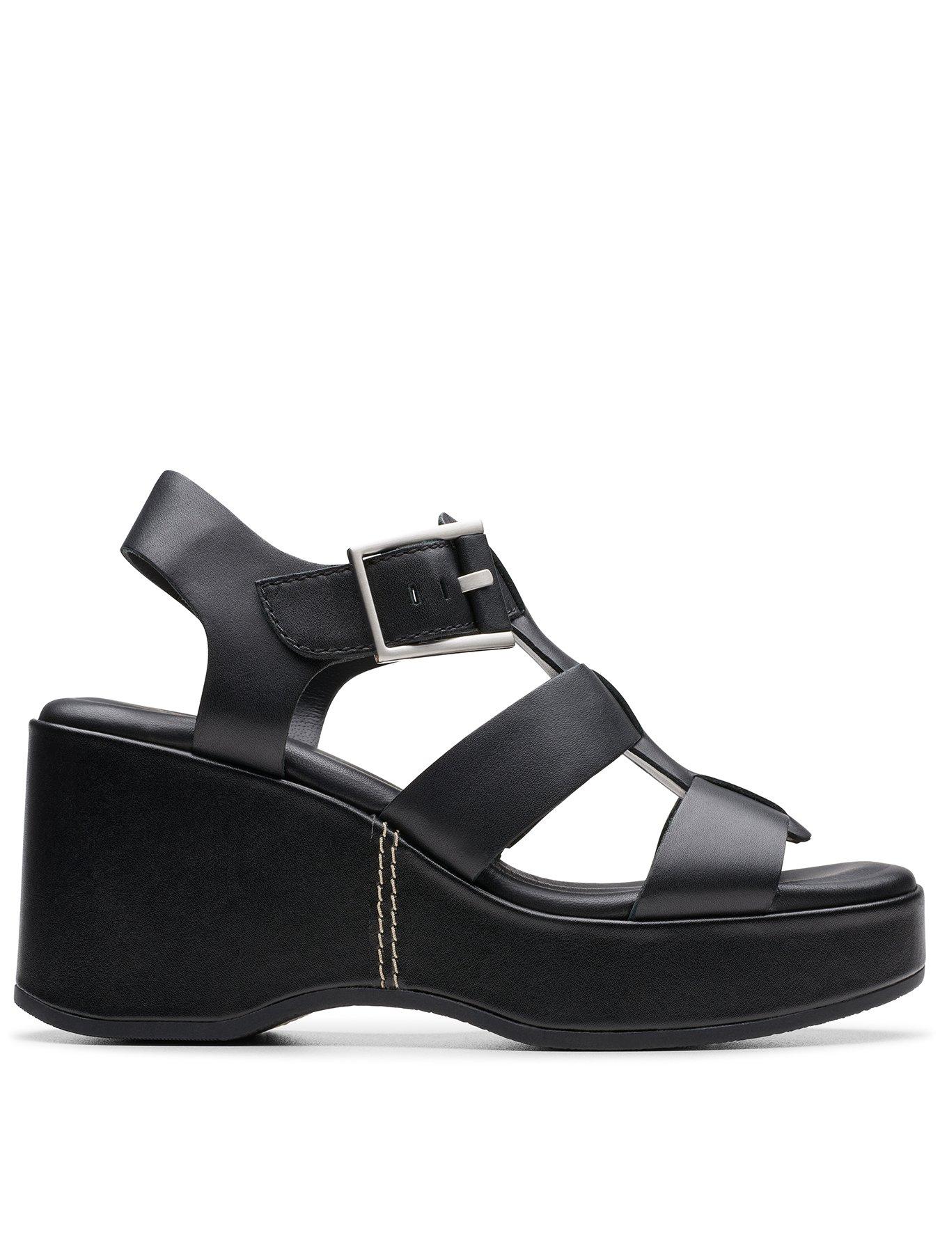 clarks-clarks-manon-cove-leather-chunky-wedge-sandals-black