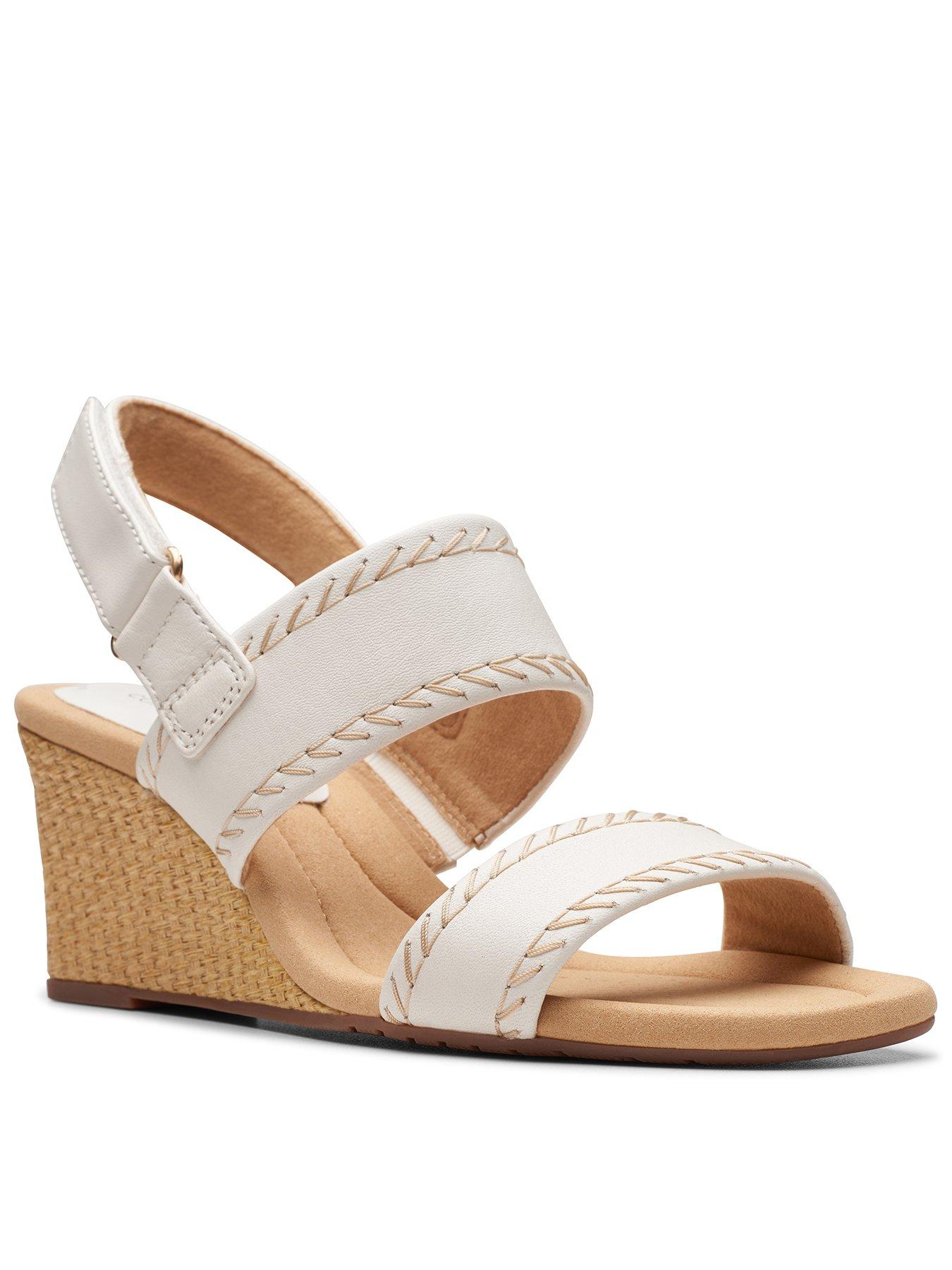 clarks-clarks-kyarra-rose-wide-fitting-leather-wedged-heel-sandals-white