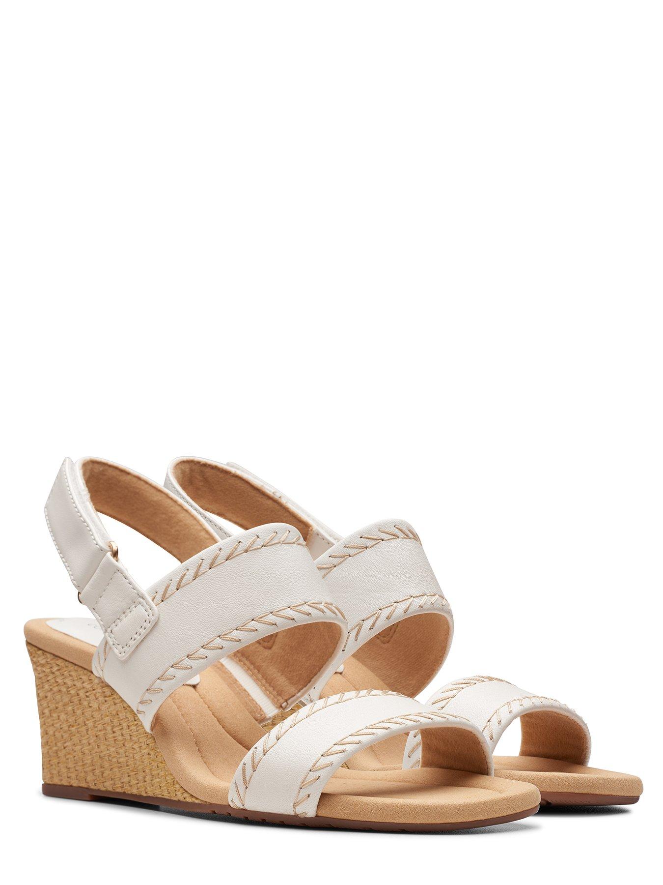 clarks-clarks-kyarra-rose-wide-fitting-leather-wedged-heel-sandals-whitestillFront