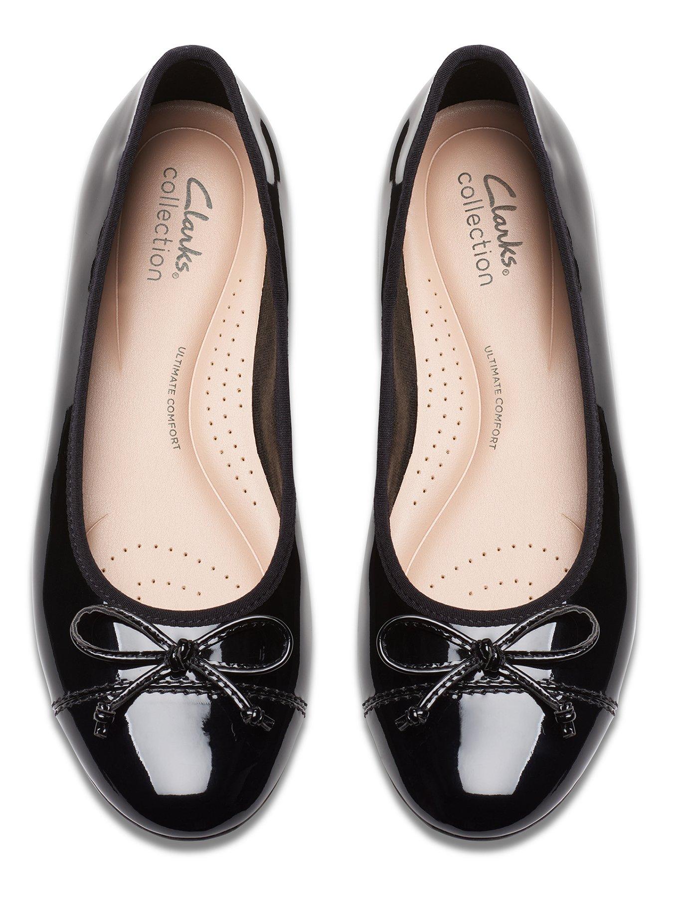 Clarks black ballet pumps sales