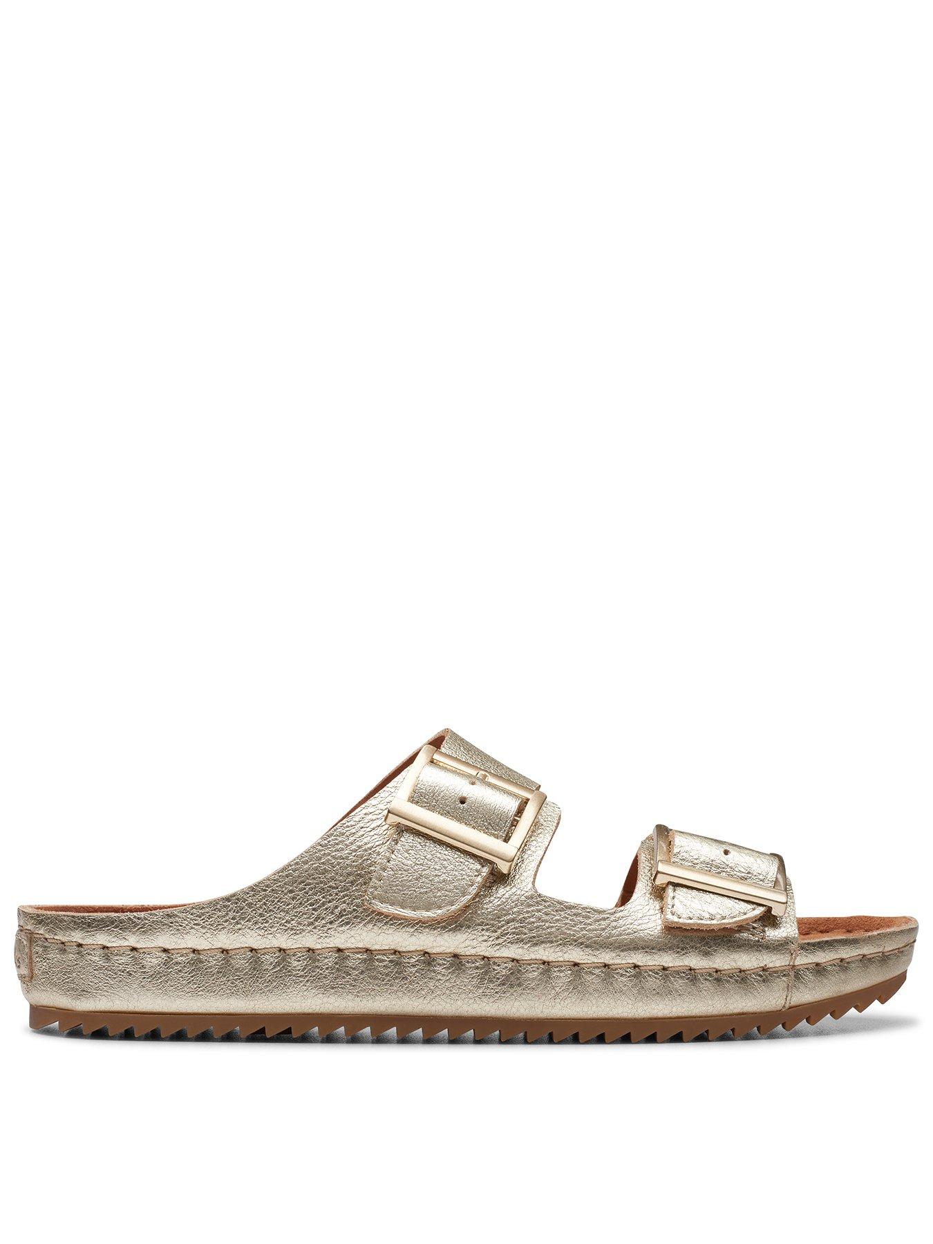 Clarks Clarks Brookleigh Sun Leather Double Buckle Sandals Champagne Very Ireland