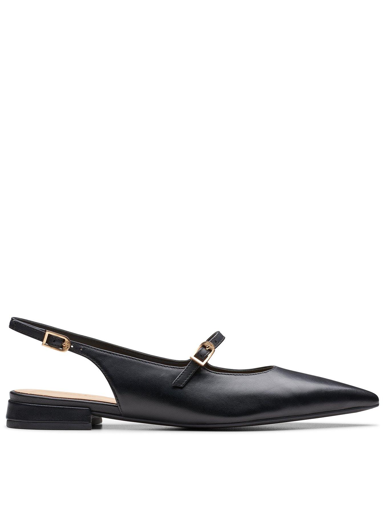 clarks-clarks-sensa-15-shine-sling-back-leather-pointed-ballerinas-black