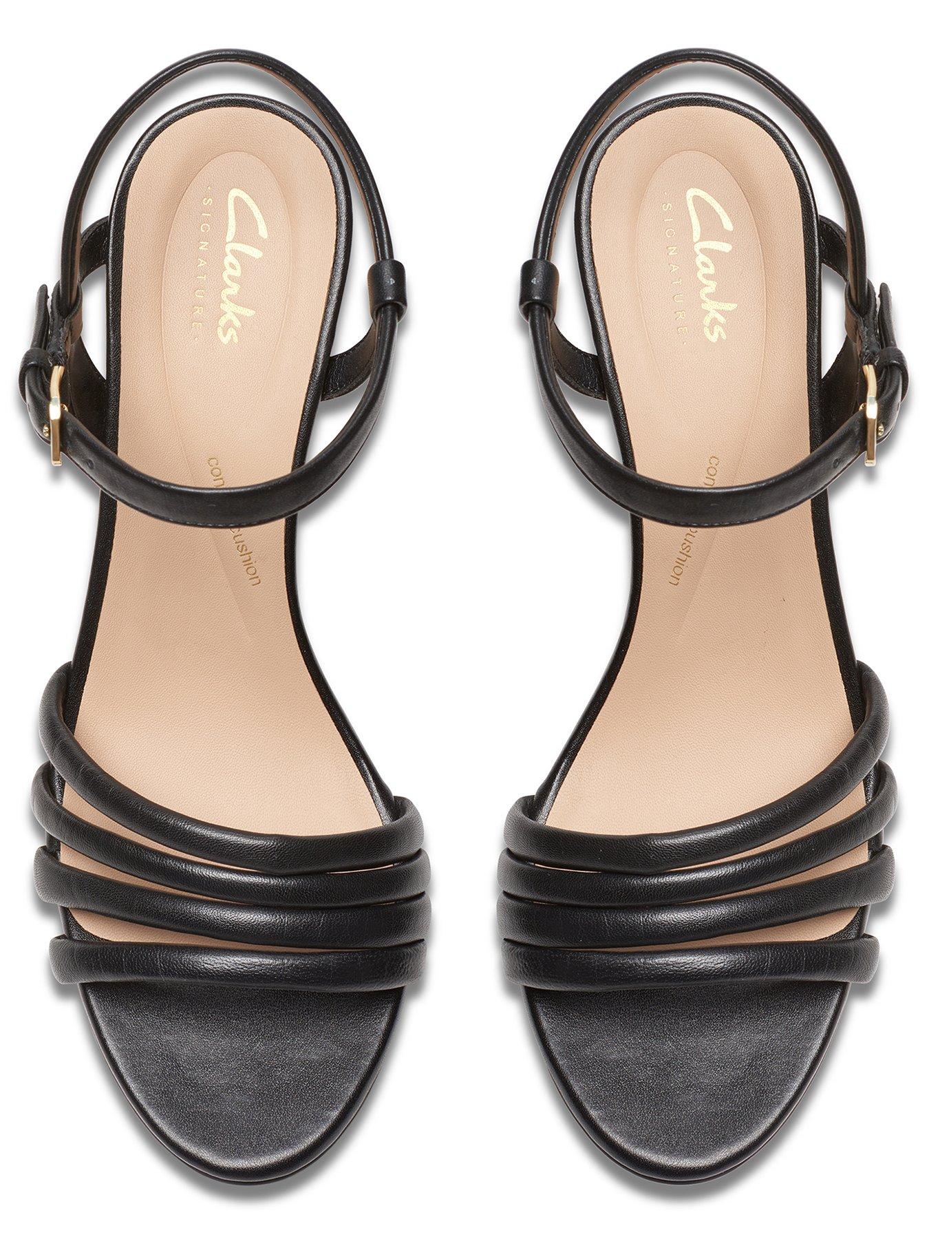 Clarks Clarks Amali May Leather Ankle Strap Sandals - Black