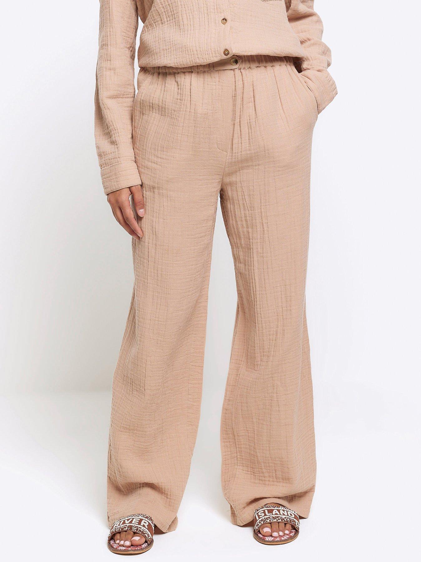 river-island-double-faced-trouser-beige