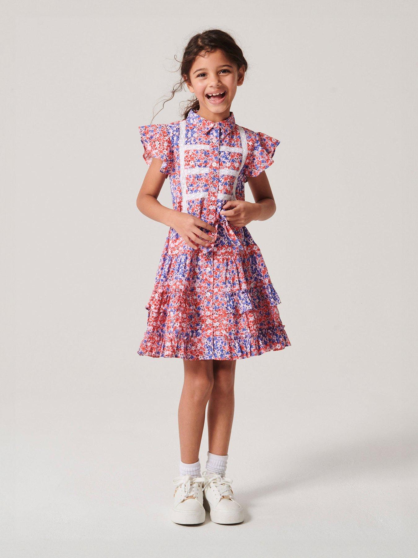 Si rosa Girls' Knee Length Dress (SRS-2805158_13-14 Years) : Amazon.in:  Fashion