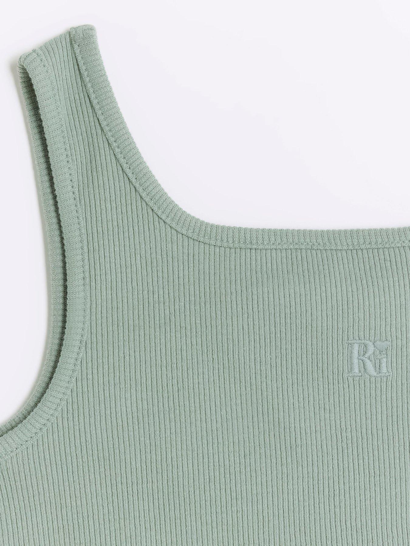 river-island-girls-rib-embroidered-logo-crop-vest-greenoutfit