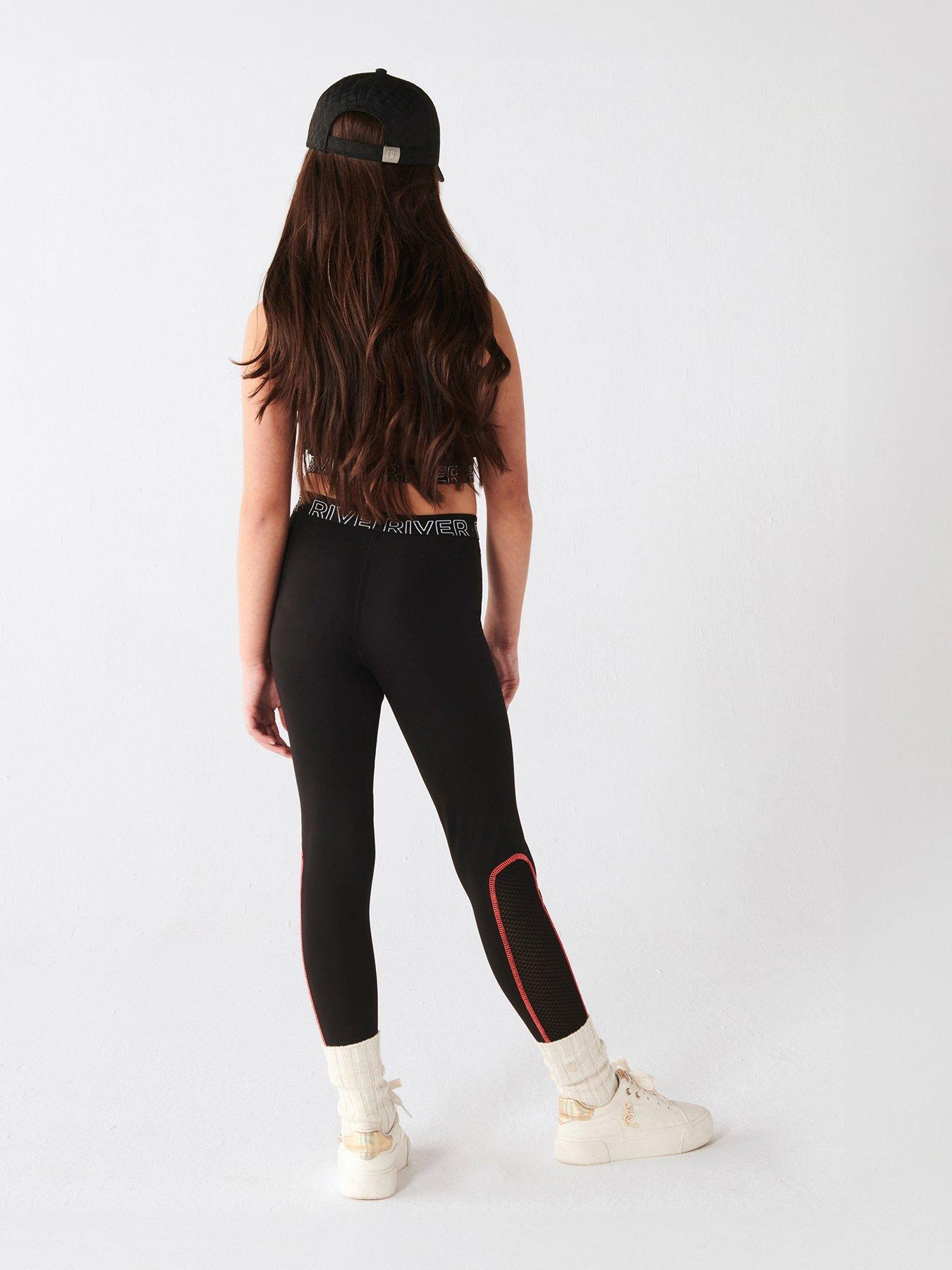 River Island Girls Ri Active Mesh Panel Leggings Black Very Ireland