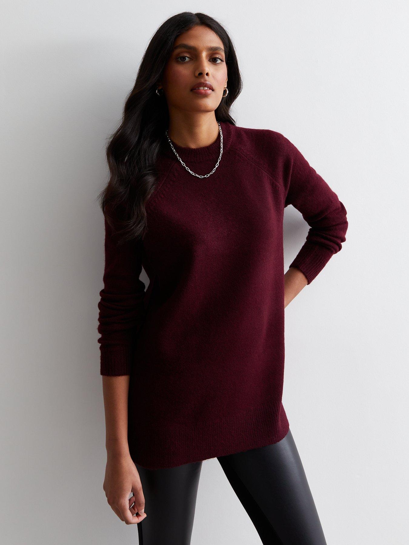 New Look Burgundy Knit Longline Jumper Very Ireland