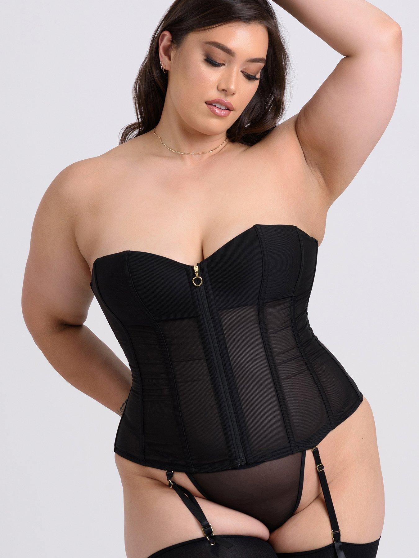 lovehoney-lovehoney-plus-size-secret-silhouette-black-steel-boned-long-sleeve-corset-blackdetail