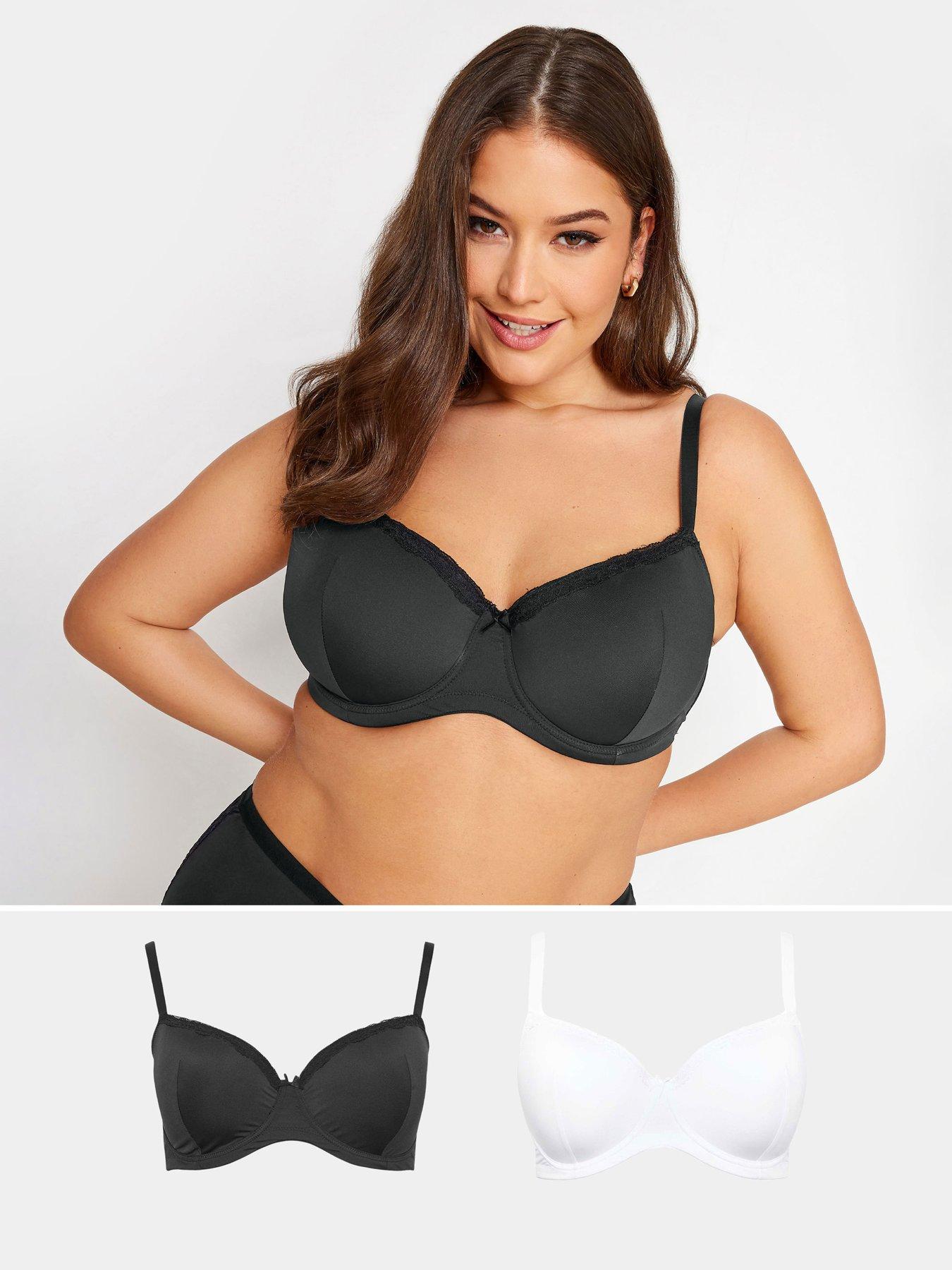 Image 1 of 5 of Yours Yours 2 Pack Lace Trim T-shirt Bra