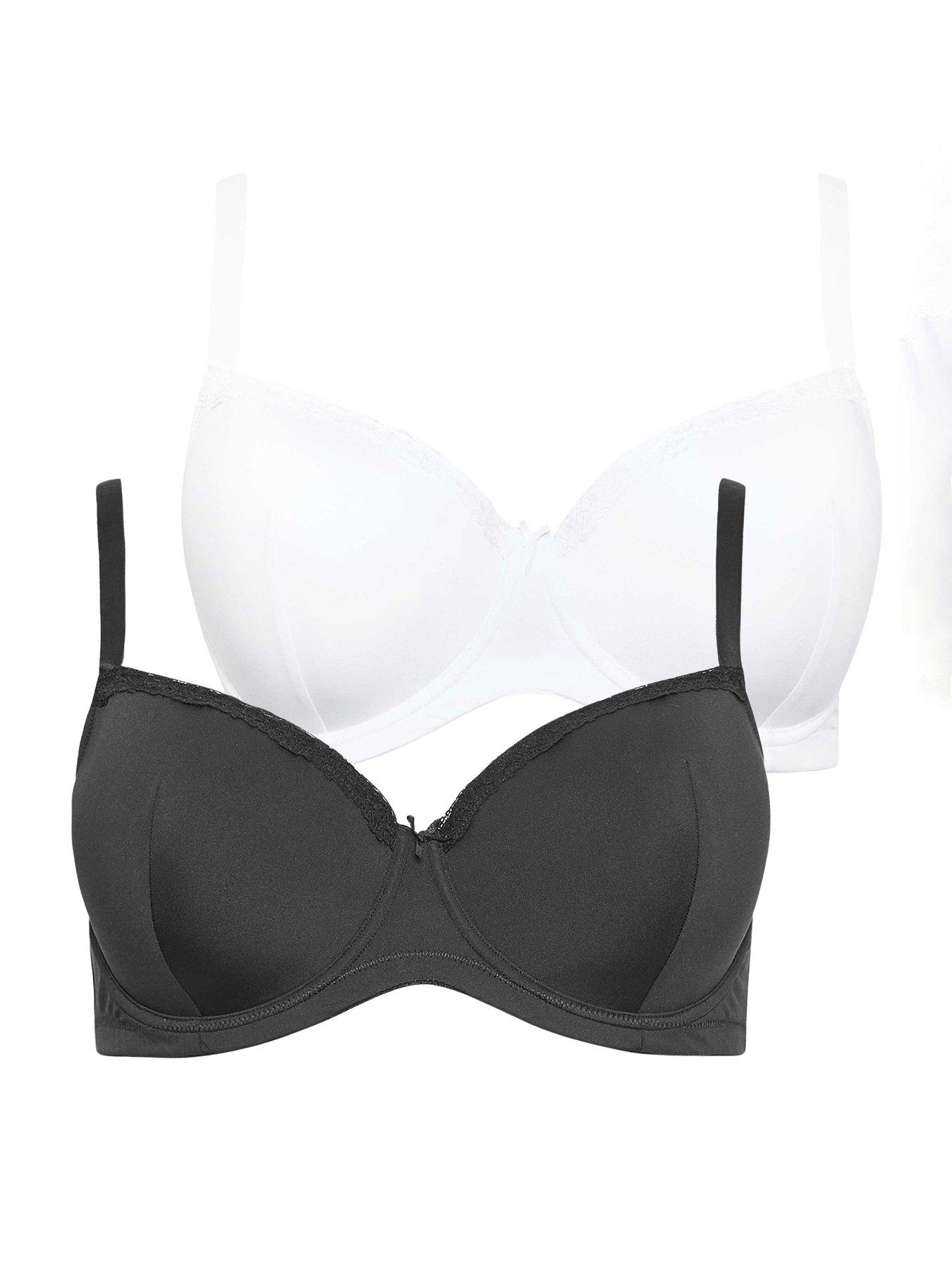 Image 4 of 5 of Yours Yours 2 Pack Lace Trim T-shirt Bra