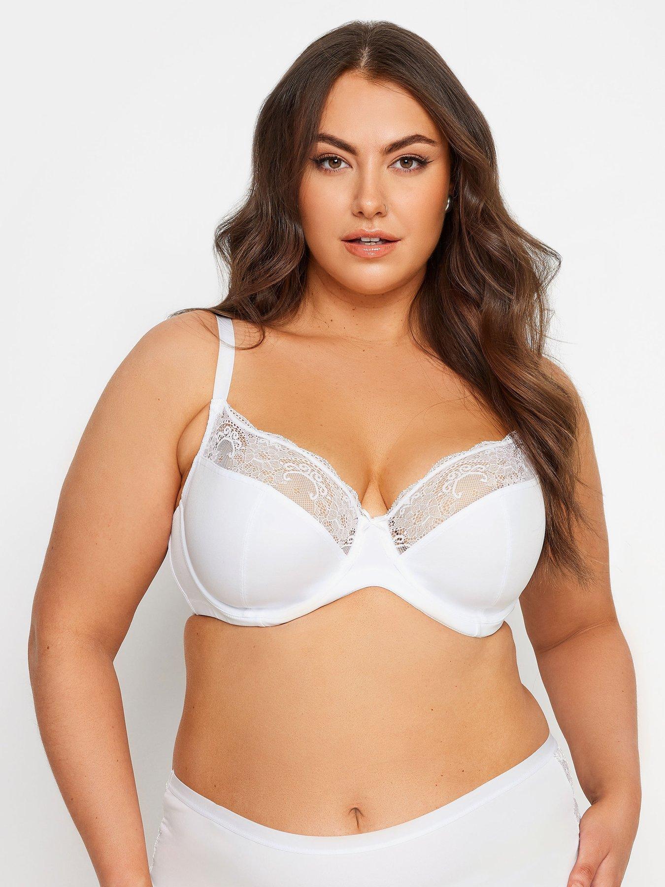 YOURS White Stretch Lace Non-Padded Underwired Balcony Bra