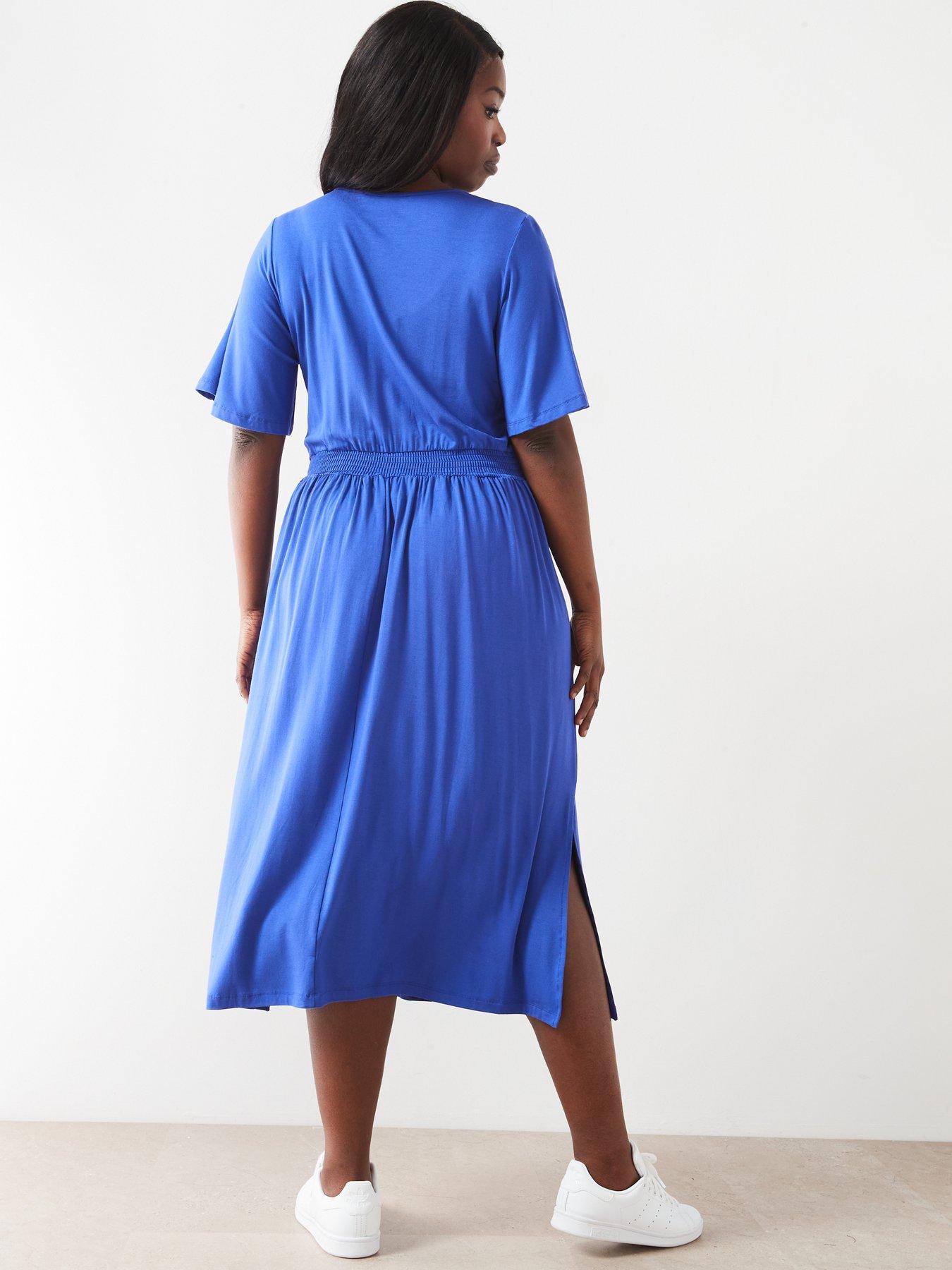 v-by-very-curve-shirred-waist-midi-dress-navystillFront