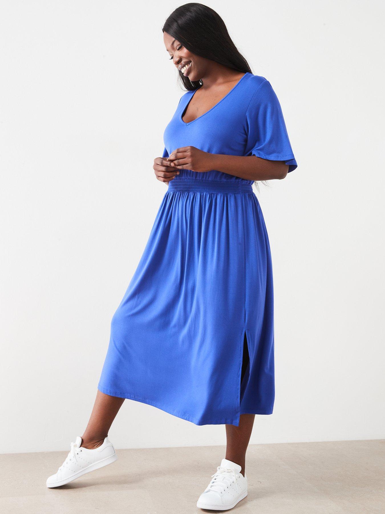 v-by-very-curve-shirred-waist-midi-dress-navyoutfit