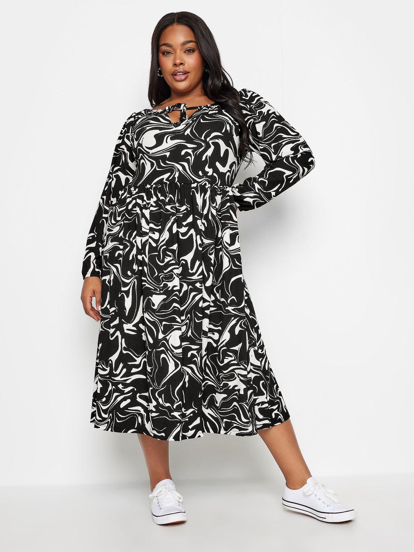 yours-yours-abstract-print-textured-midaxi-dress