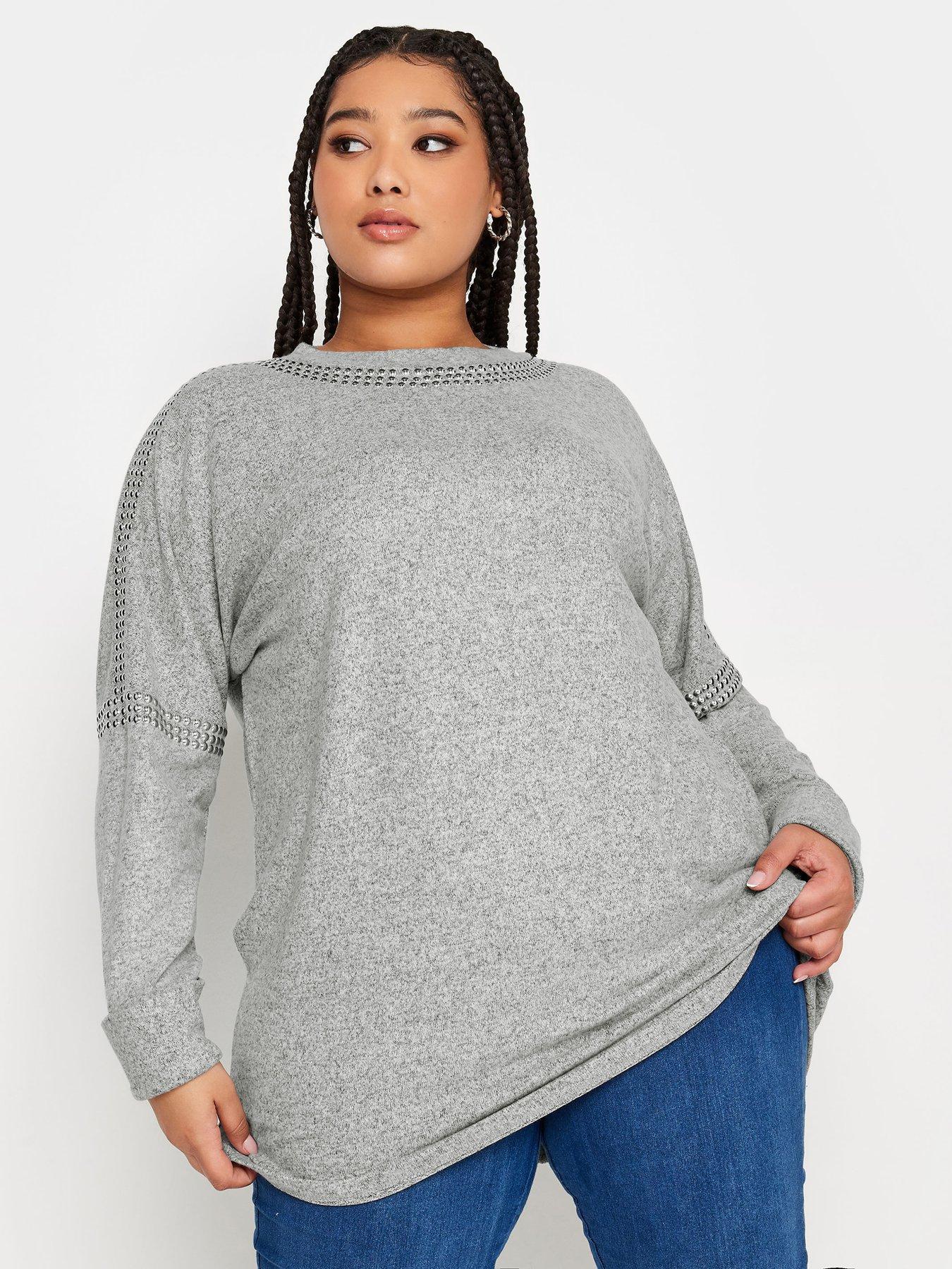 yours-studded-batwing-jumper-grey