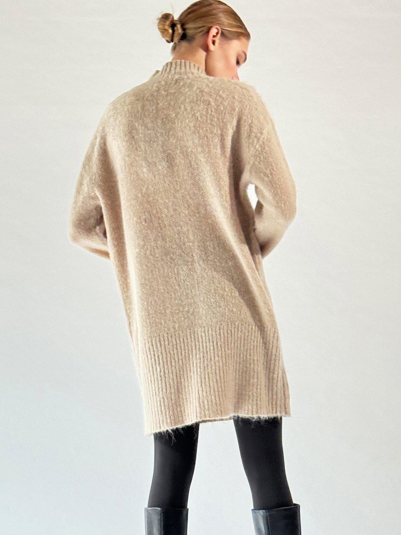 religion-oversized-lux-knitted-tunic-dress-with-high-neck-beigestillFront