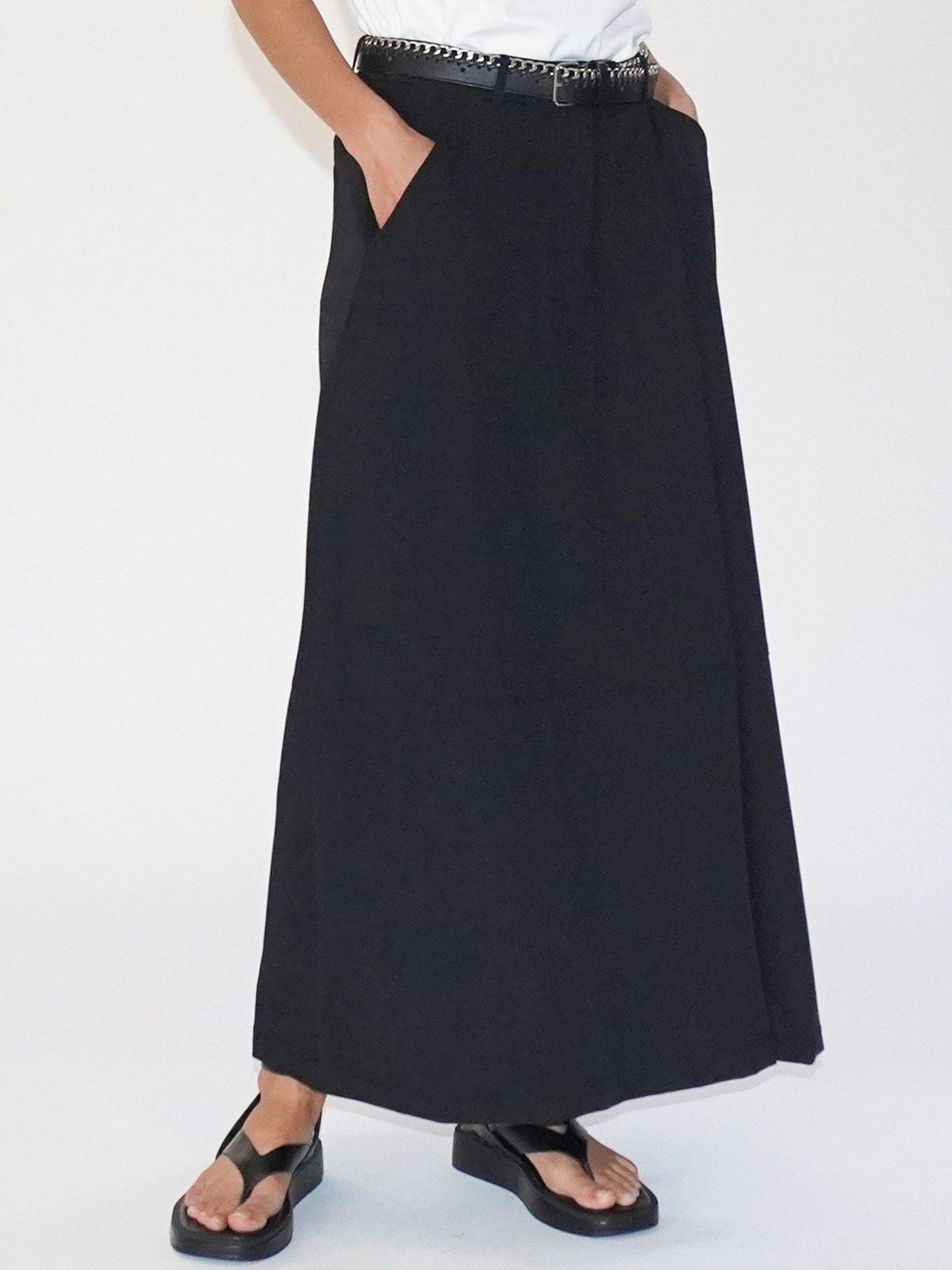 Religion Tailored maxi skirt with pockets and splits - Black