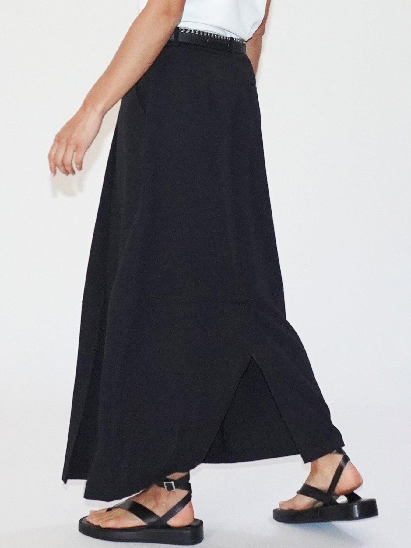 religion-tailored-maxi-skirt-with-pockets-and-splits-blackstillFront