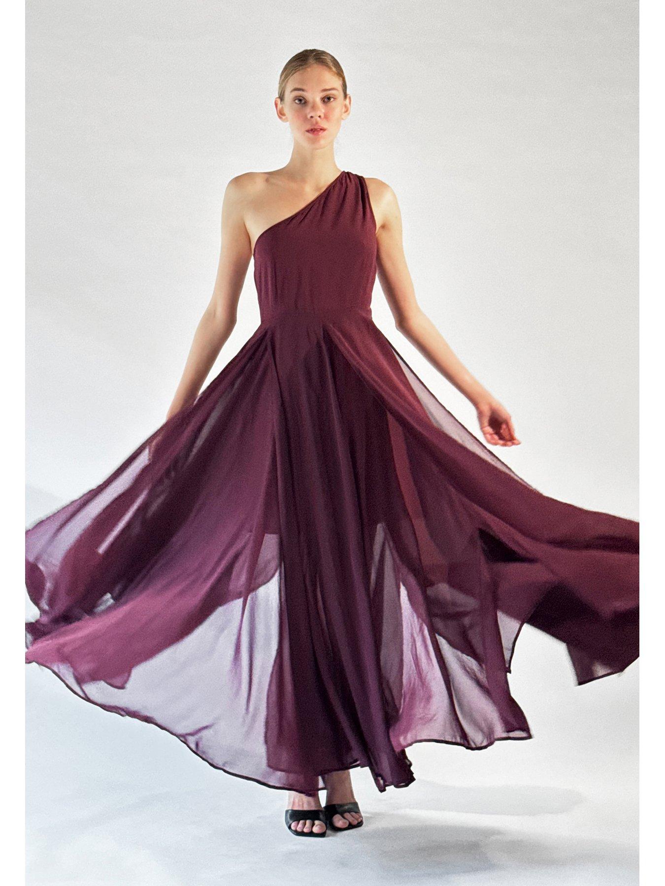 Religion Select one shoulder maxi dress with full skirt - Red